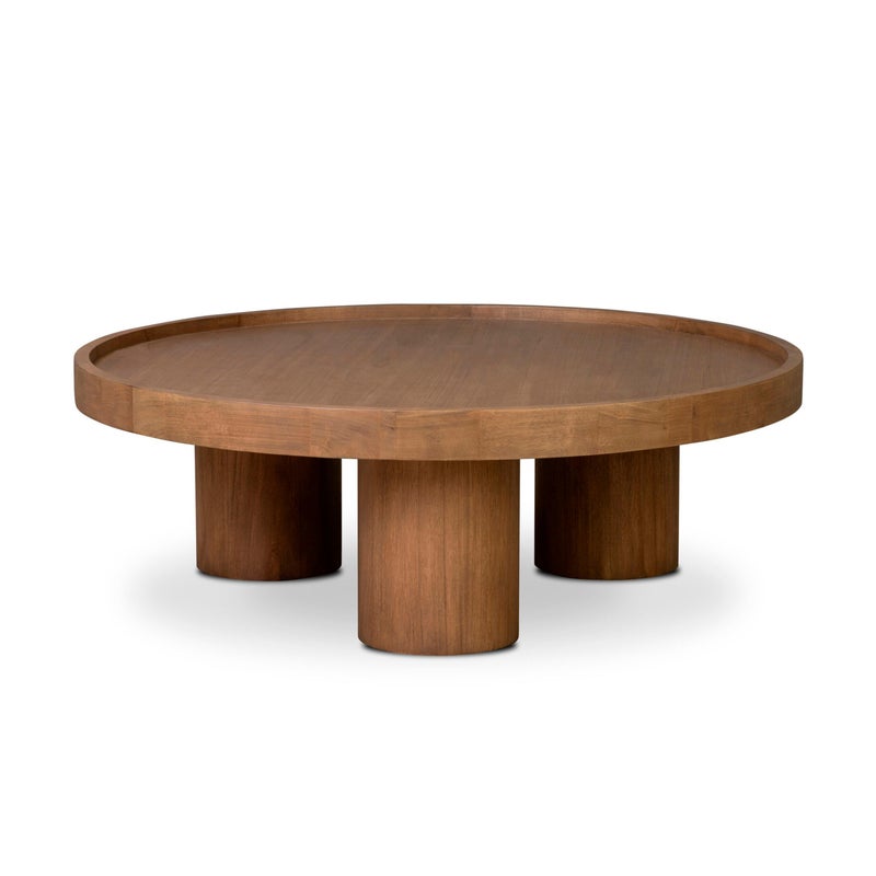 Ashley Luxe Sculpted Natural Wood Coffee Table