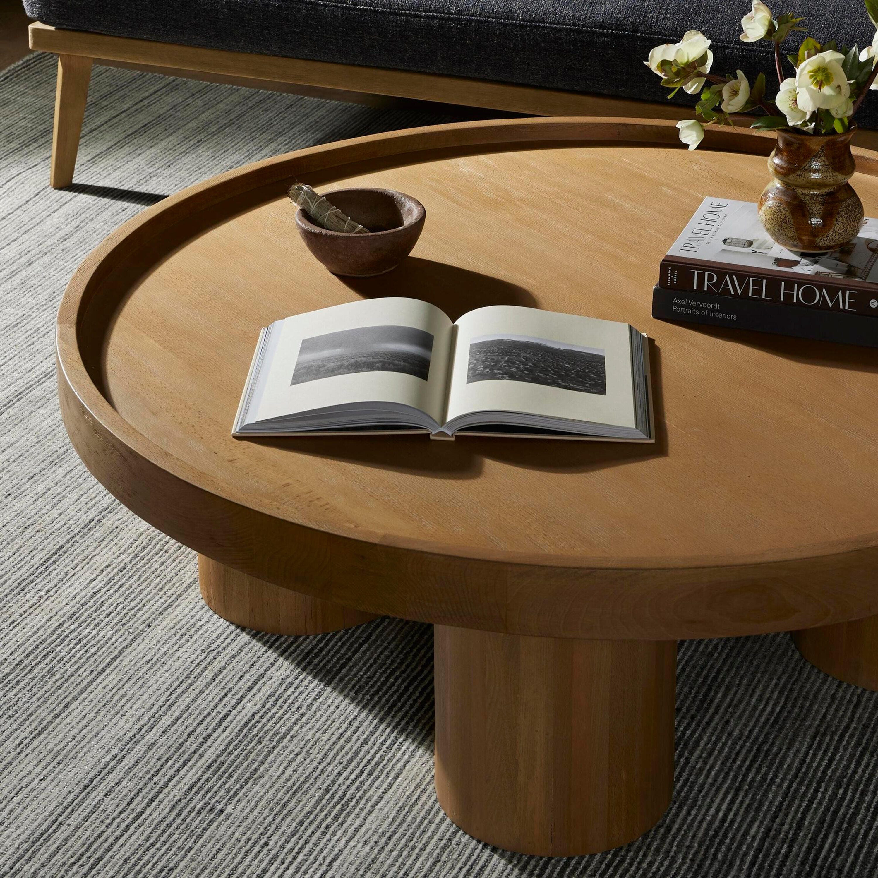 Ashley Luxe Schwell Coffee Table 2.0-Auburn Rubberwood, , rollover