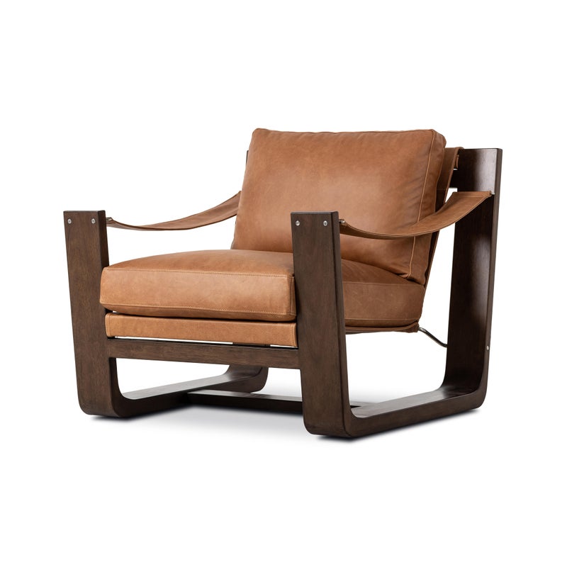 Ashley Luxe Top-Grain Leather Sculpted Arm Accent Chair
