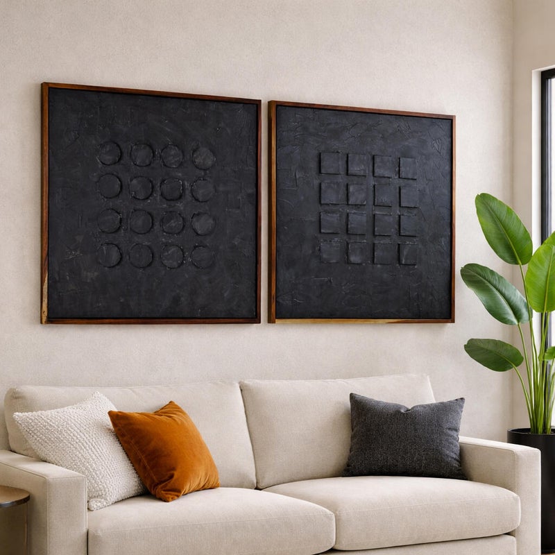 Ashley Luxe Geometric Canvas Wall Art (Set of 2)