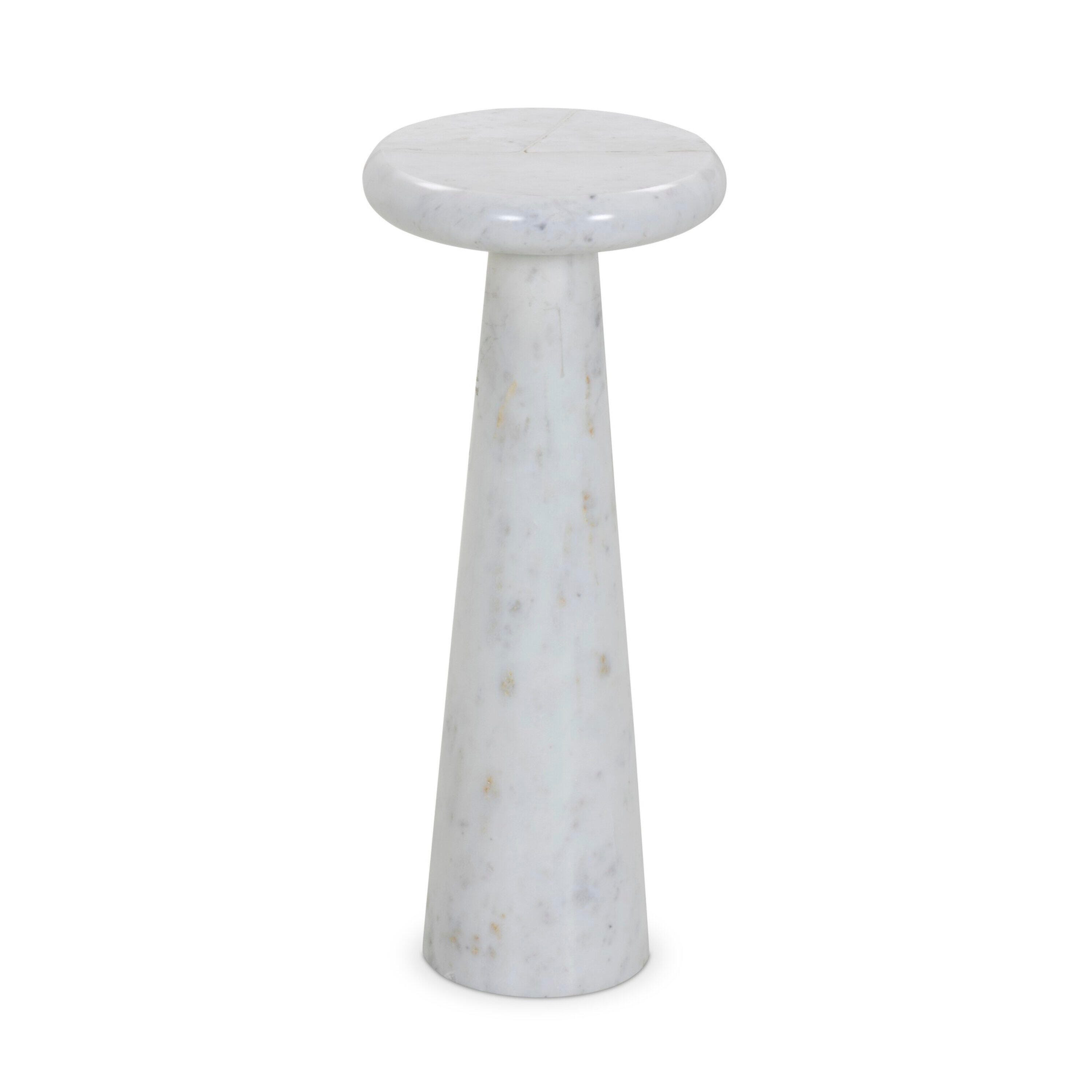 Ashley Luxe Aveline Accent Table-Polished White Marble Solid, White Marble, large