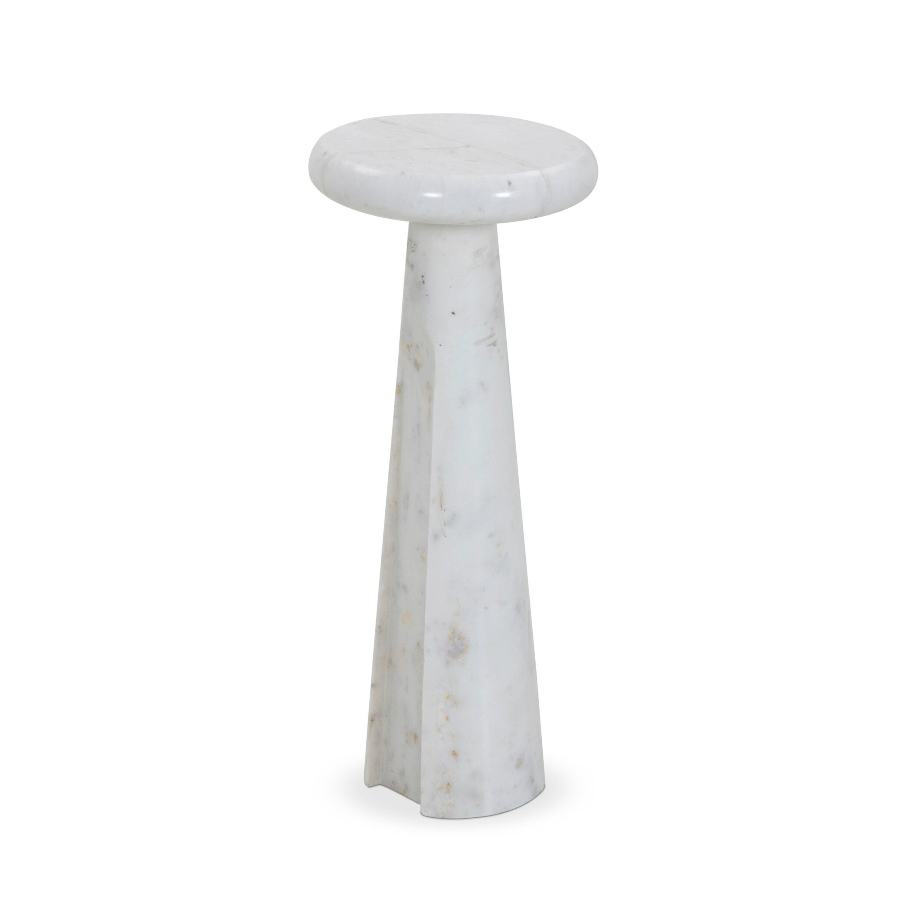 Ashley Luxe Aveline Accent Table-Polished White Marble Solid, White Marble, large