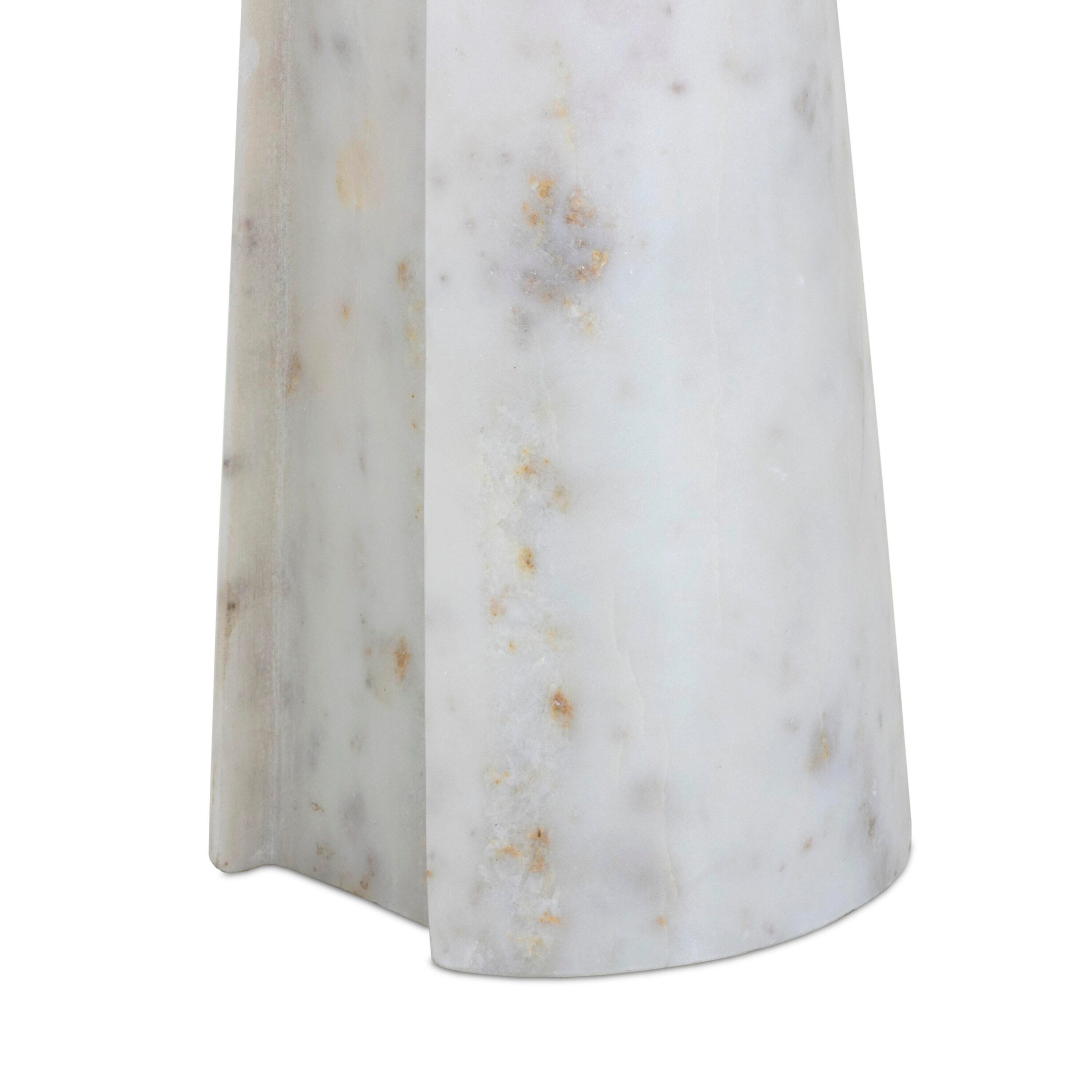 Ashley Luxe Aveline Accent Table-Polished White Marble Solid, White Marble, large