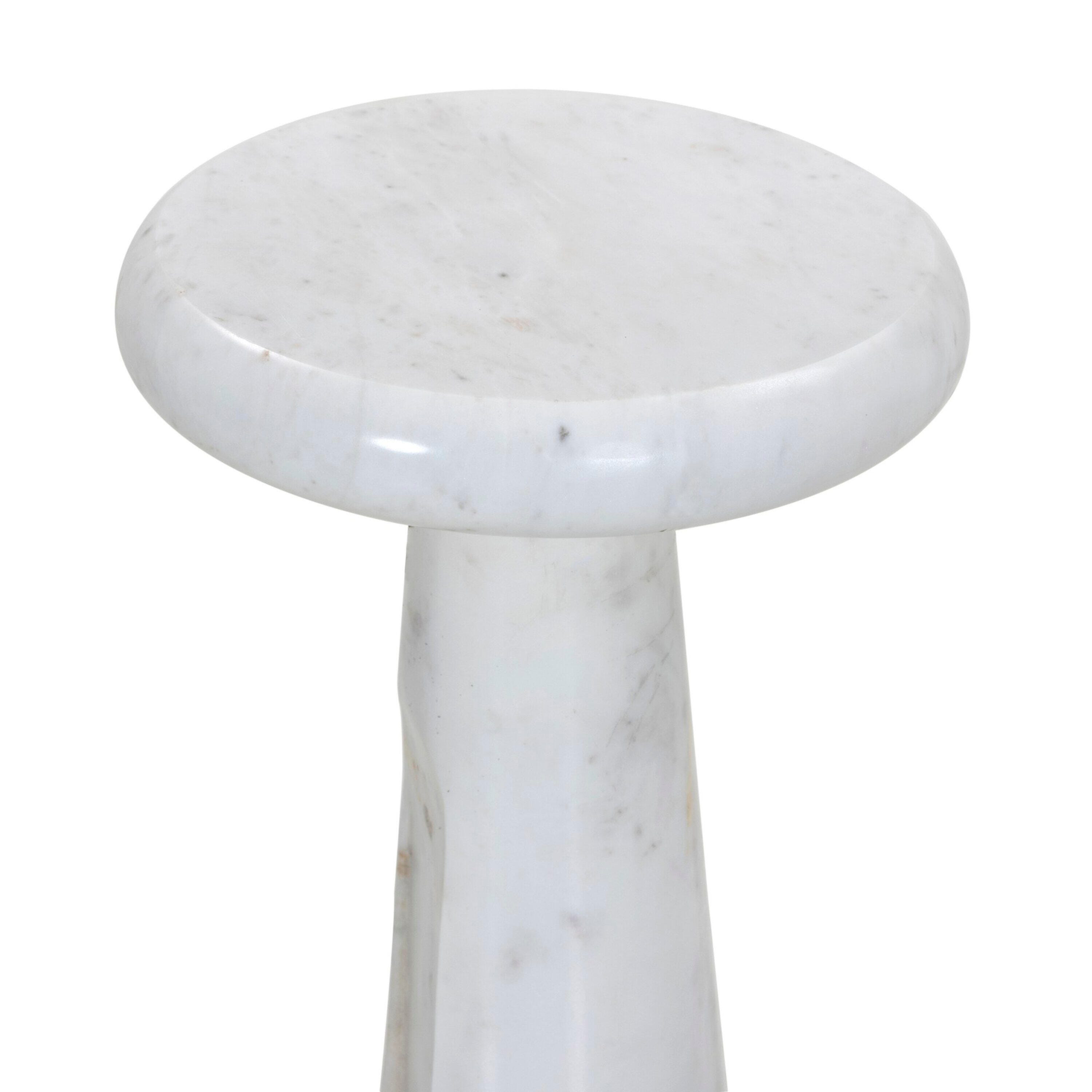 Ashley Luxe Aveline Accent Table-Polished White Marble Solid, White Marble, large