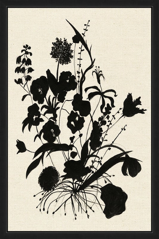 Ashley Luxe Silhouetted Wildflowers Giclée Canvas I