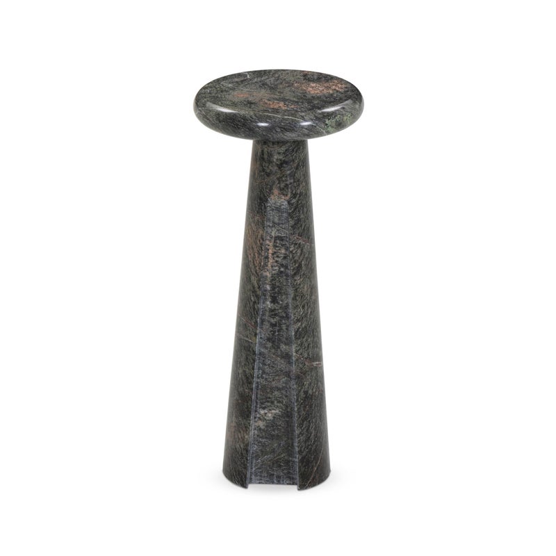 Ashley Luxe Natural Marble Tapered Accent Table, Green Marble