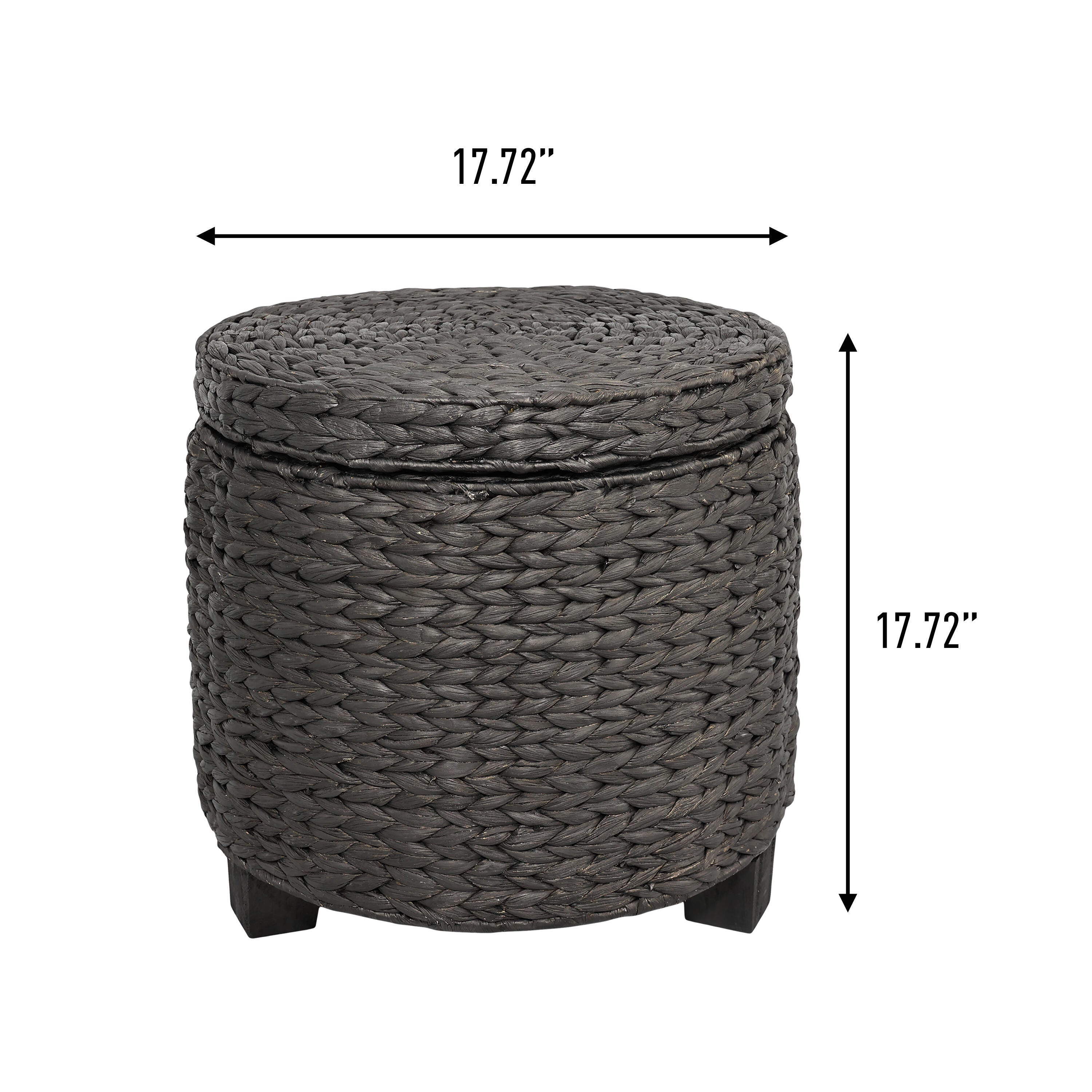HAPPIMESS Addie Storage Ottoman, Black, large