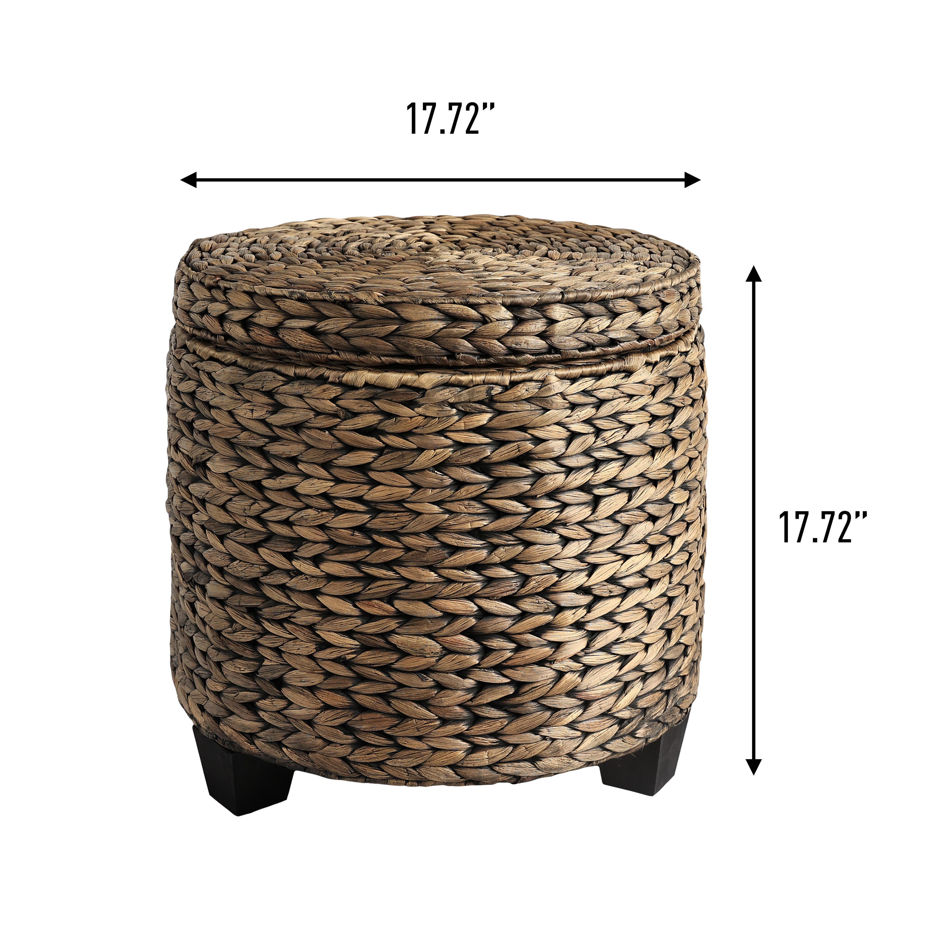 HAPPIMESS Addie Storage Ottoman, Brown Wash, large