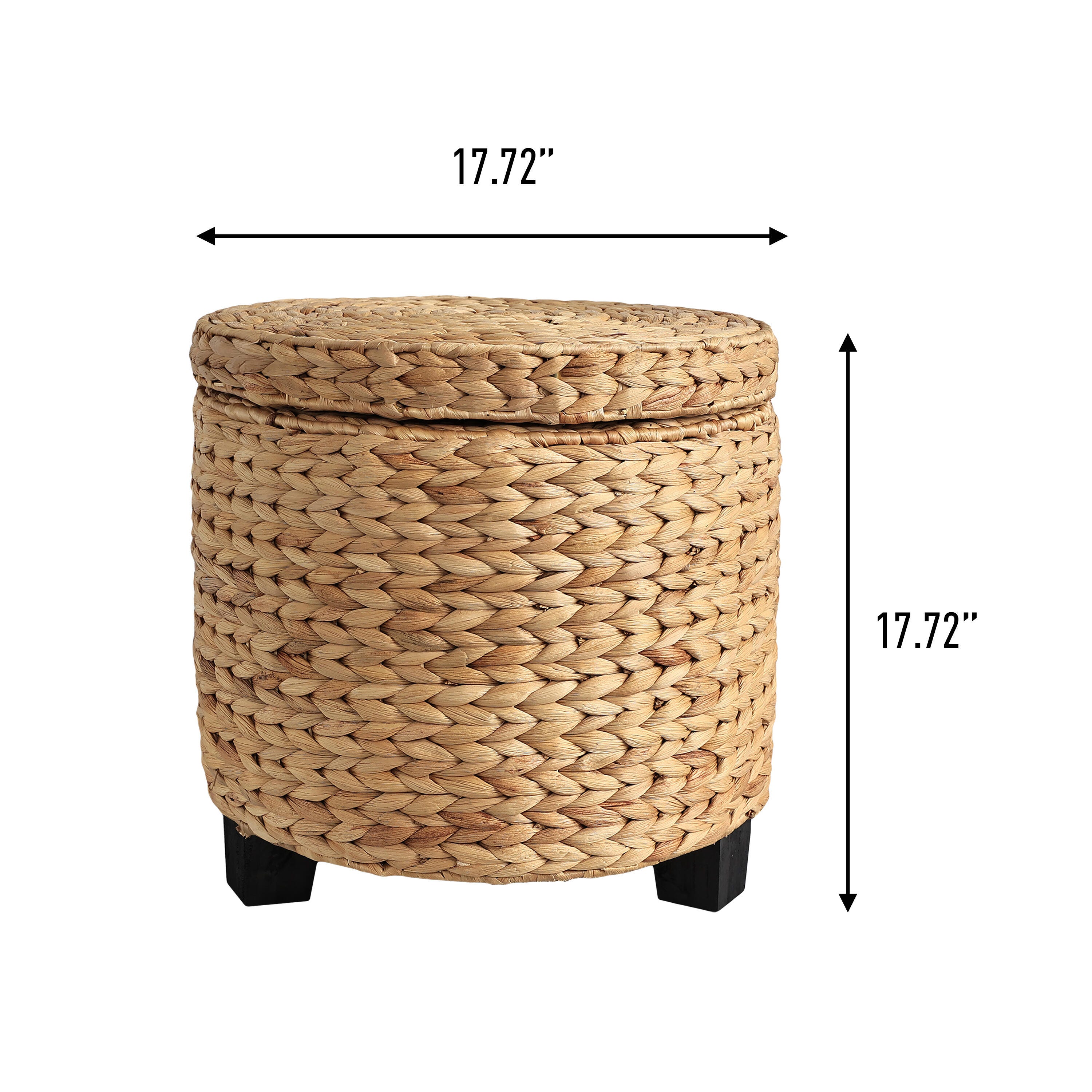HAPPIMESS Addie Storage Ottoman, Natural, large