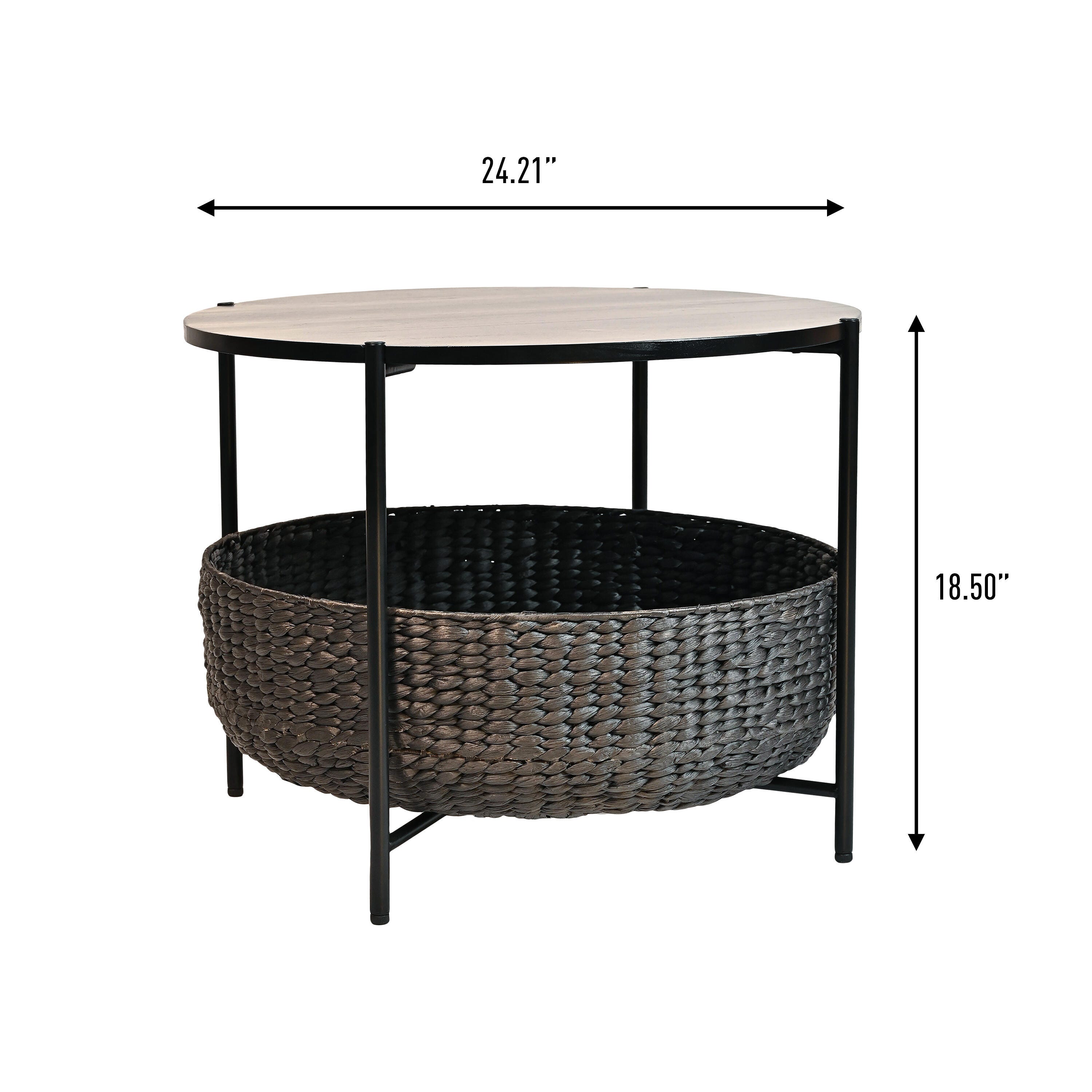 HAPPIMESS Carly Storage Coffee Table, Black, large