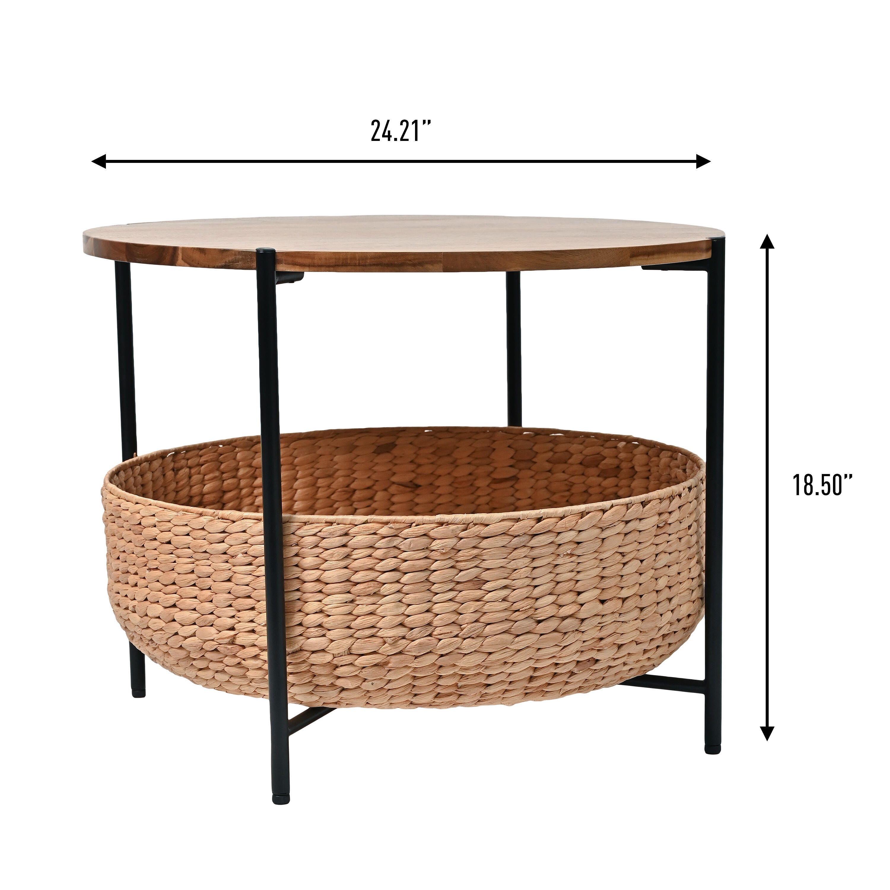 HAPPIMESS Carly Storage Coffee Table, Natural, large