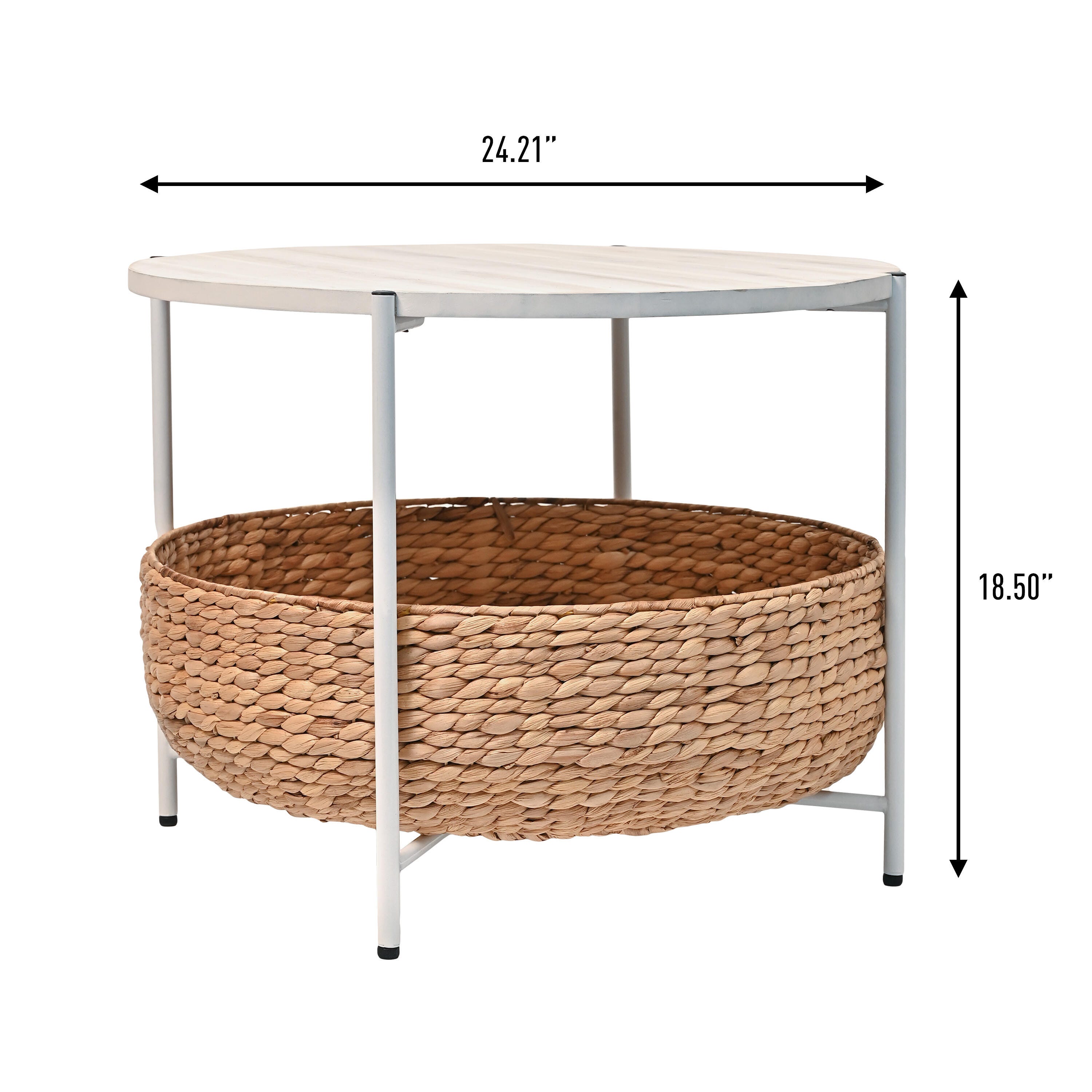 HAPPIMESS Carly Storage Coffee Table, White, large