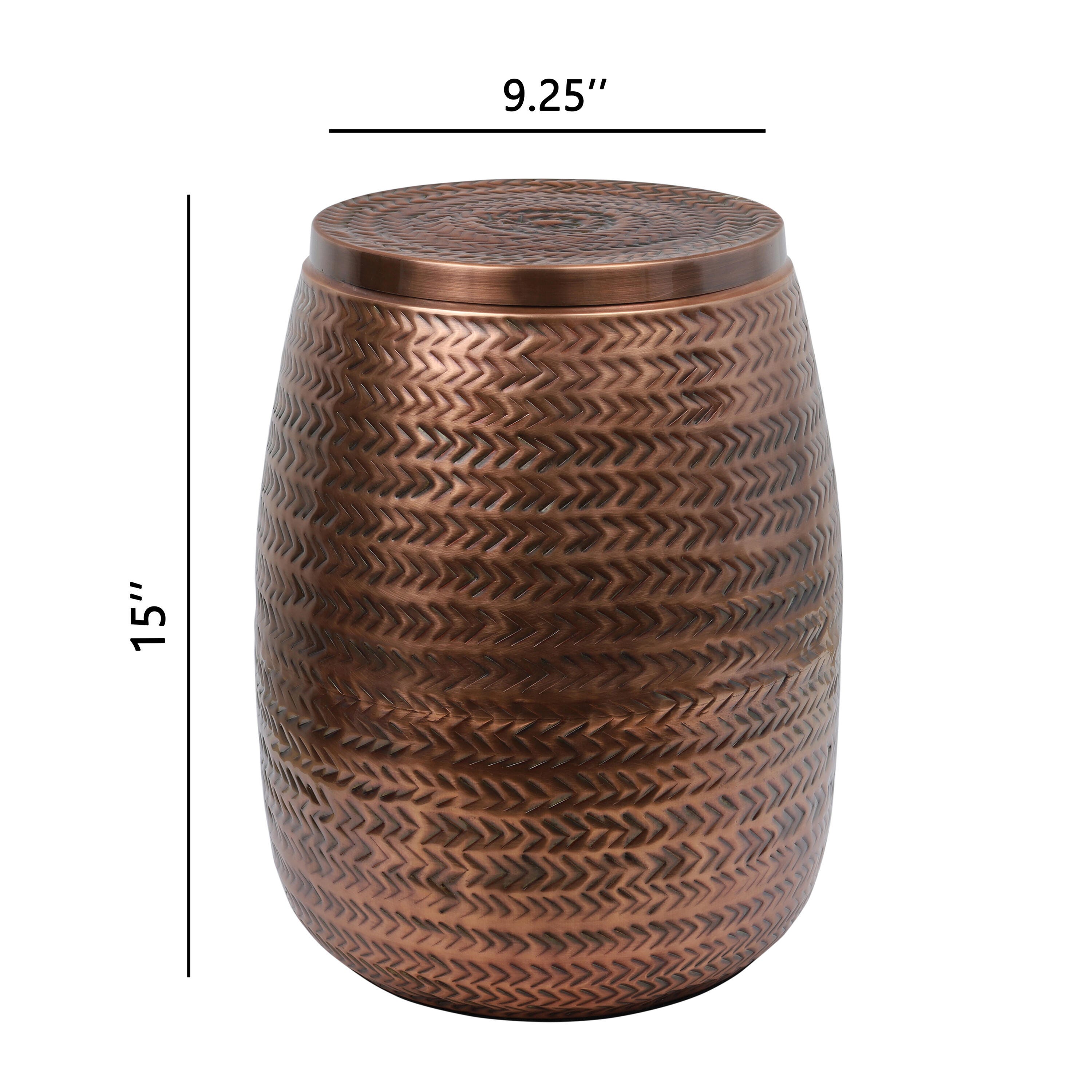 HAPPIMESS Jasper Storage Side Table, Antique Copper, large