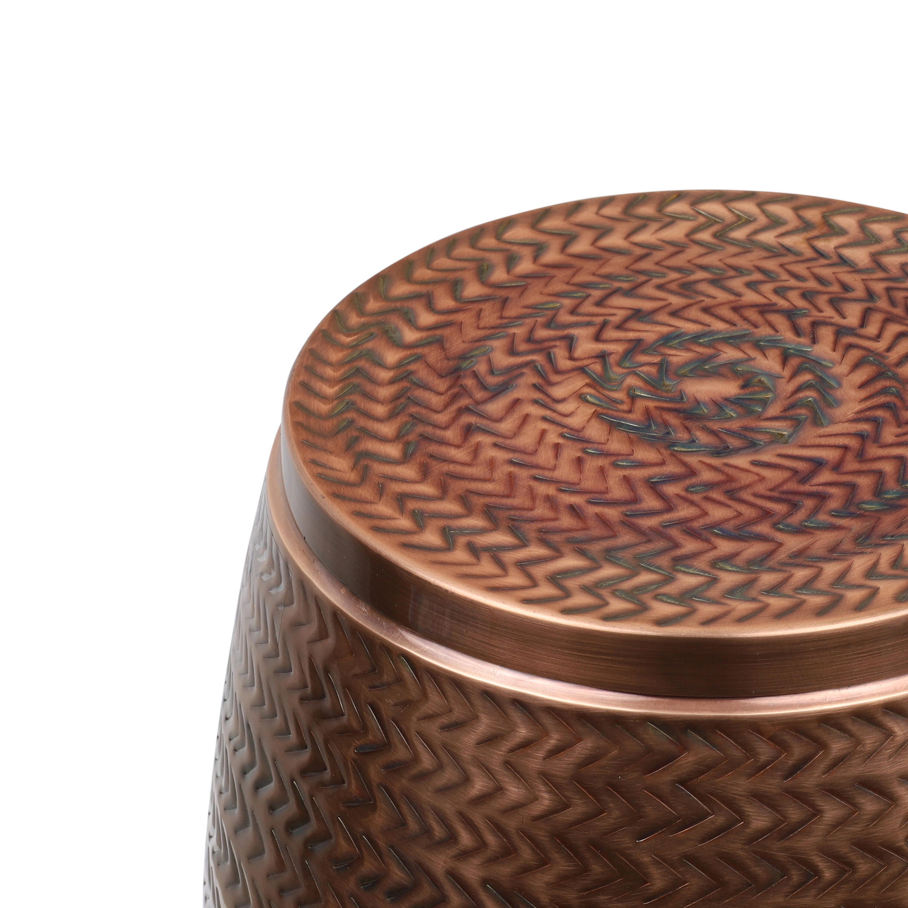 HAPPIMESS Jasper Storage Side Table, Antique Copper, large