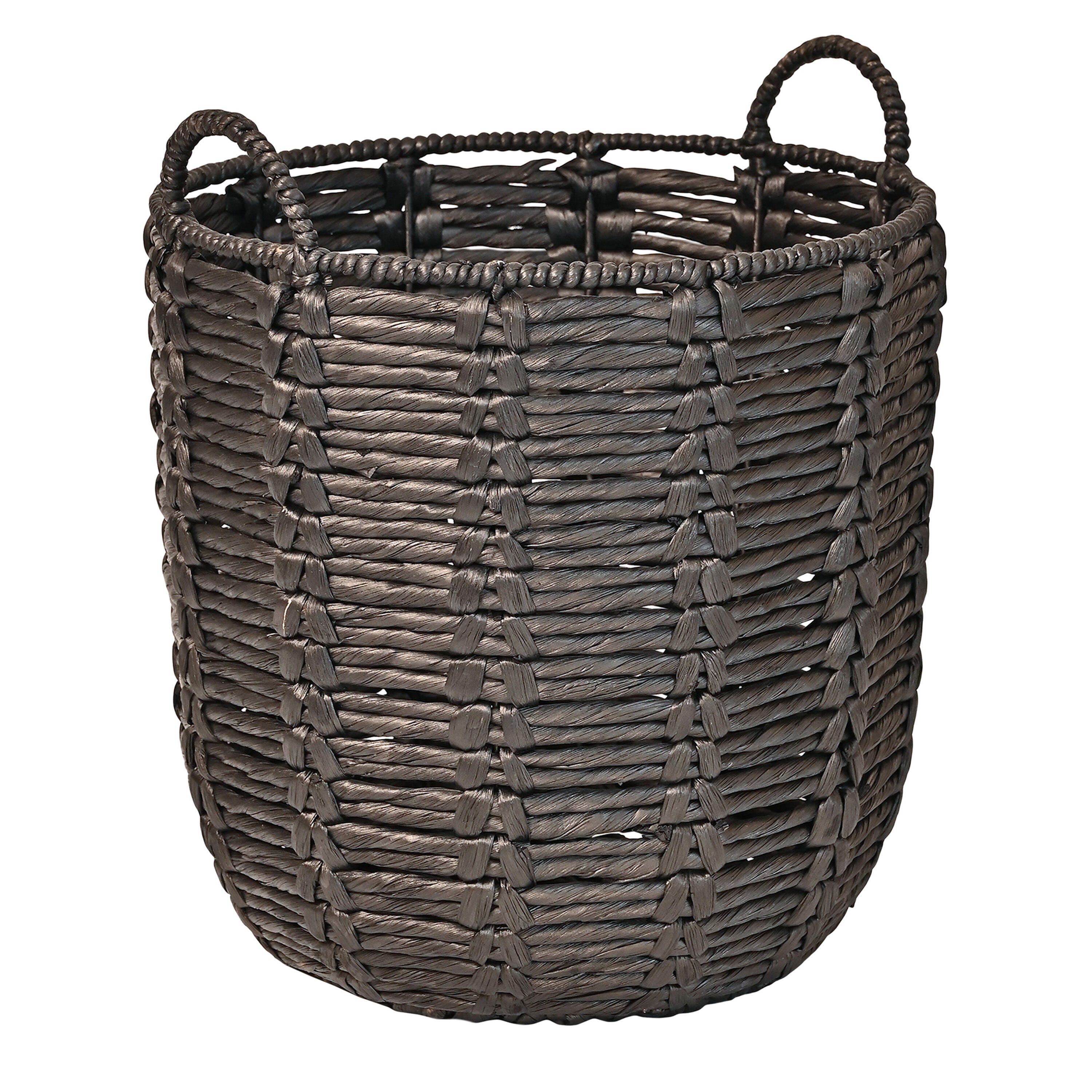 HAPPIMESS Laurel Laundry Hamper Basket, Black, large
