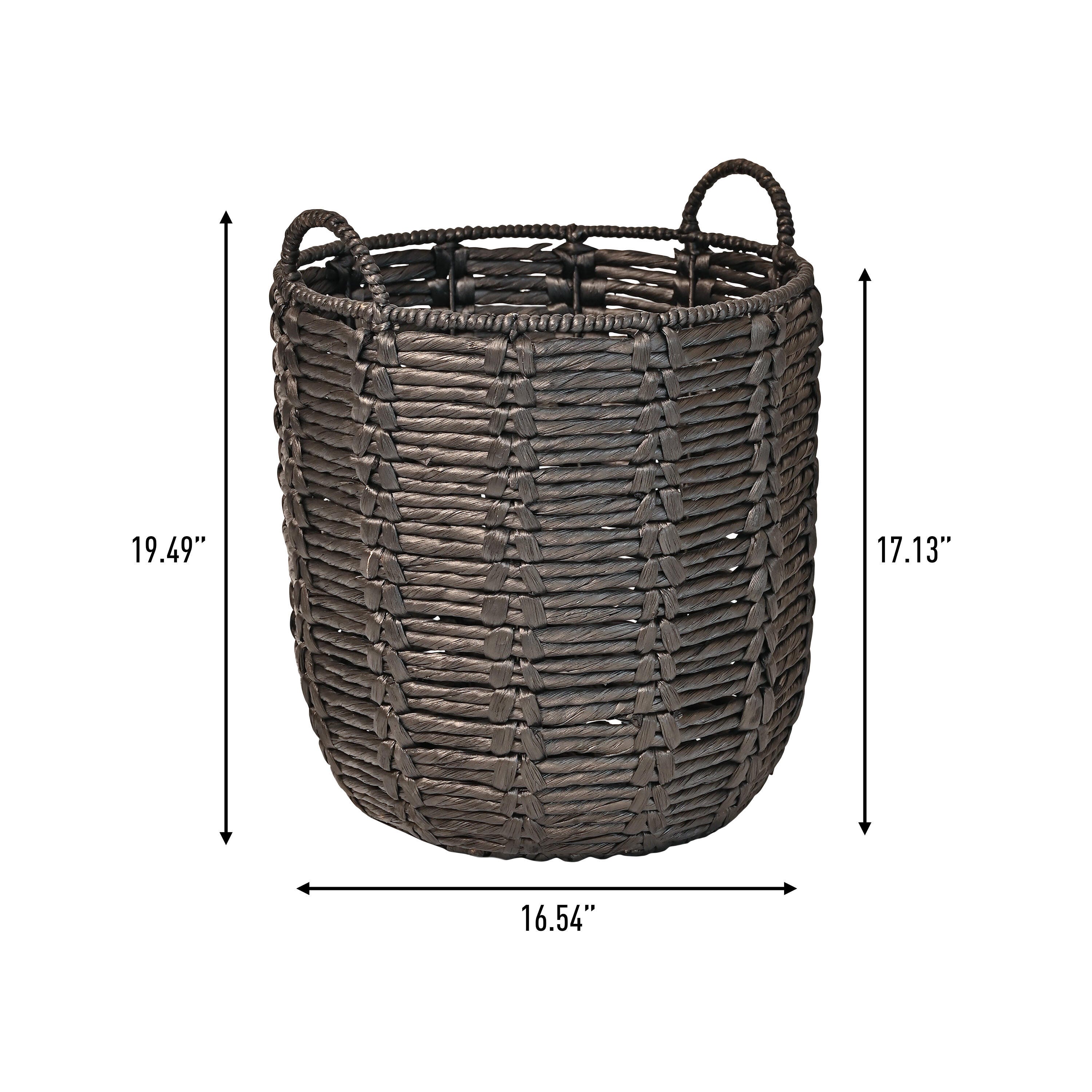 HAPPIMESS Laurel Laundry Hamper Basket, Black, large