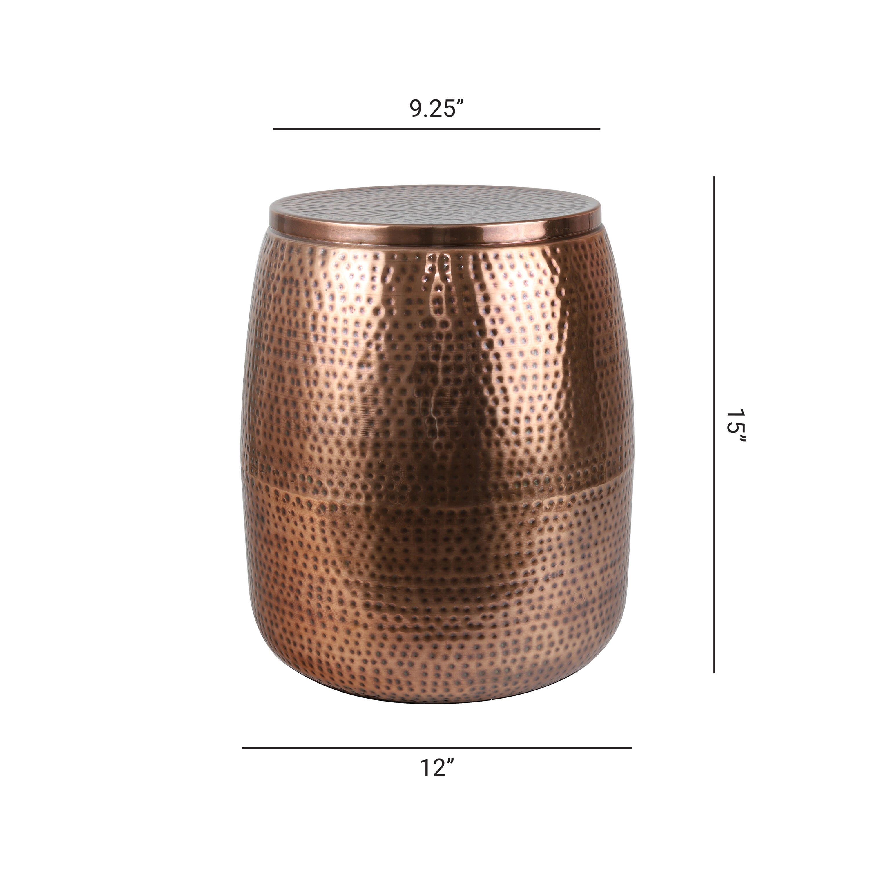 HAPPIMESS Merida Storage Side Table, Antique Copper, large