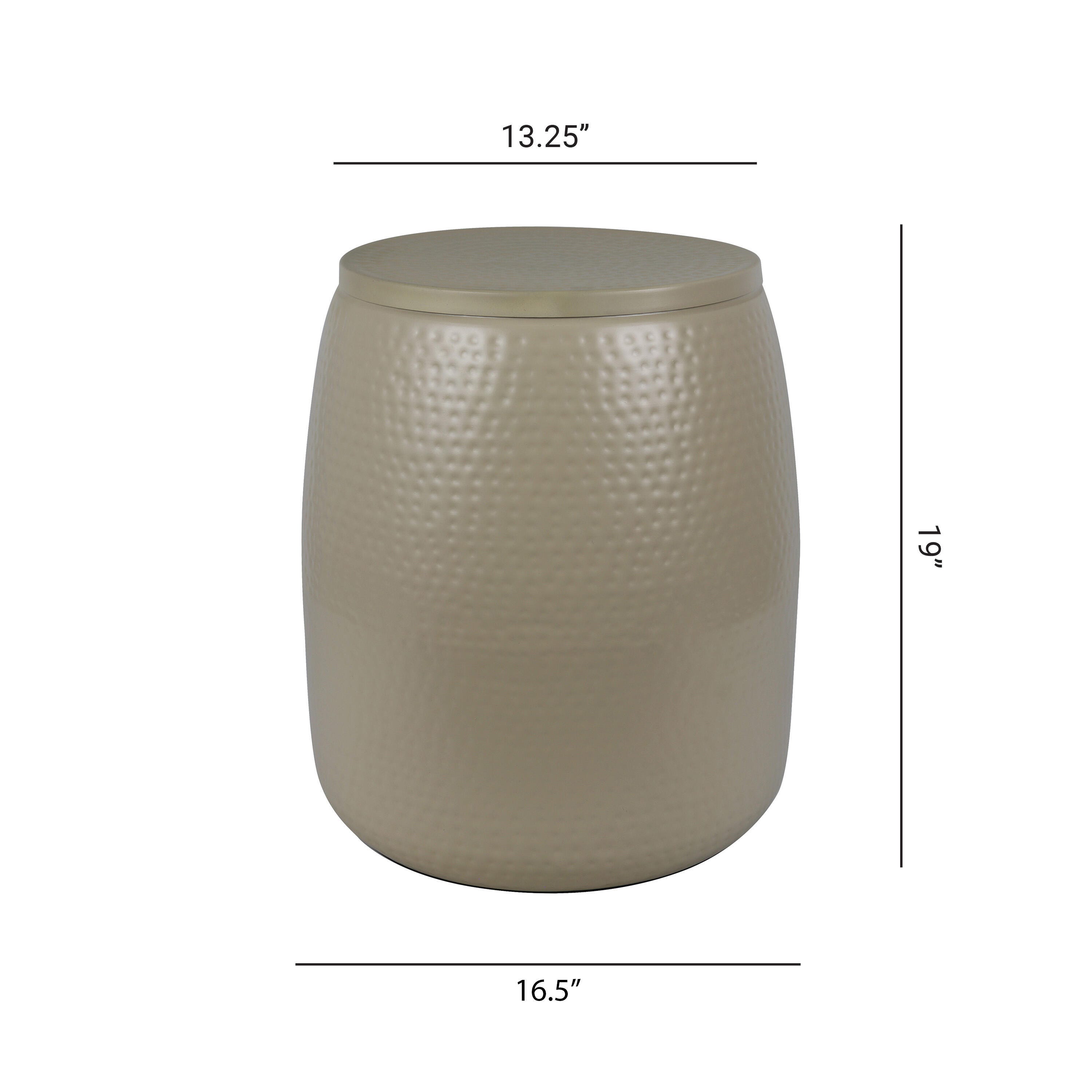 HAPPIMESS Merida Round Storage Side Table, Almond, large
