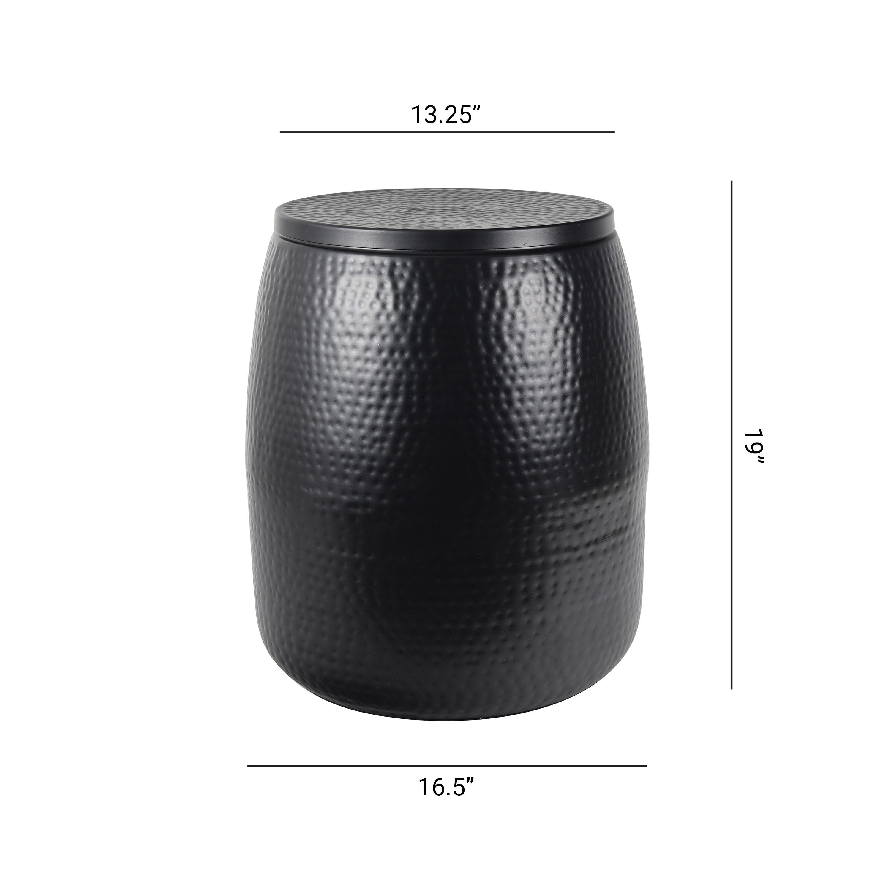 HAPPIMESS Merida Round Storage Side Table, Matte Black, large
