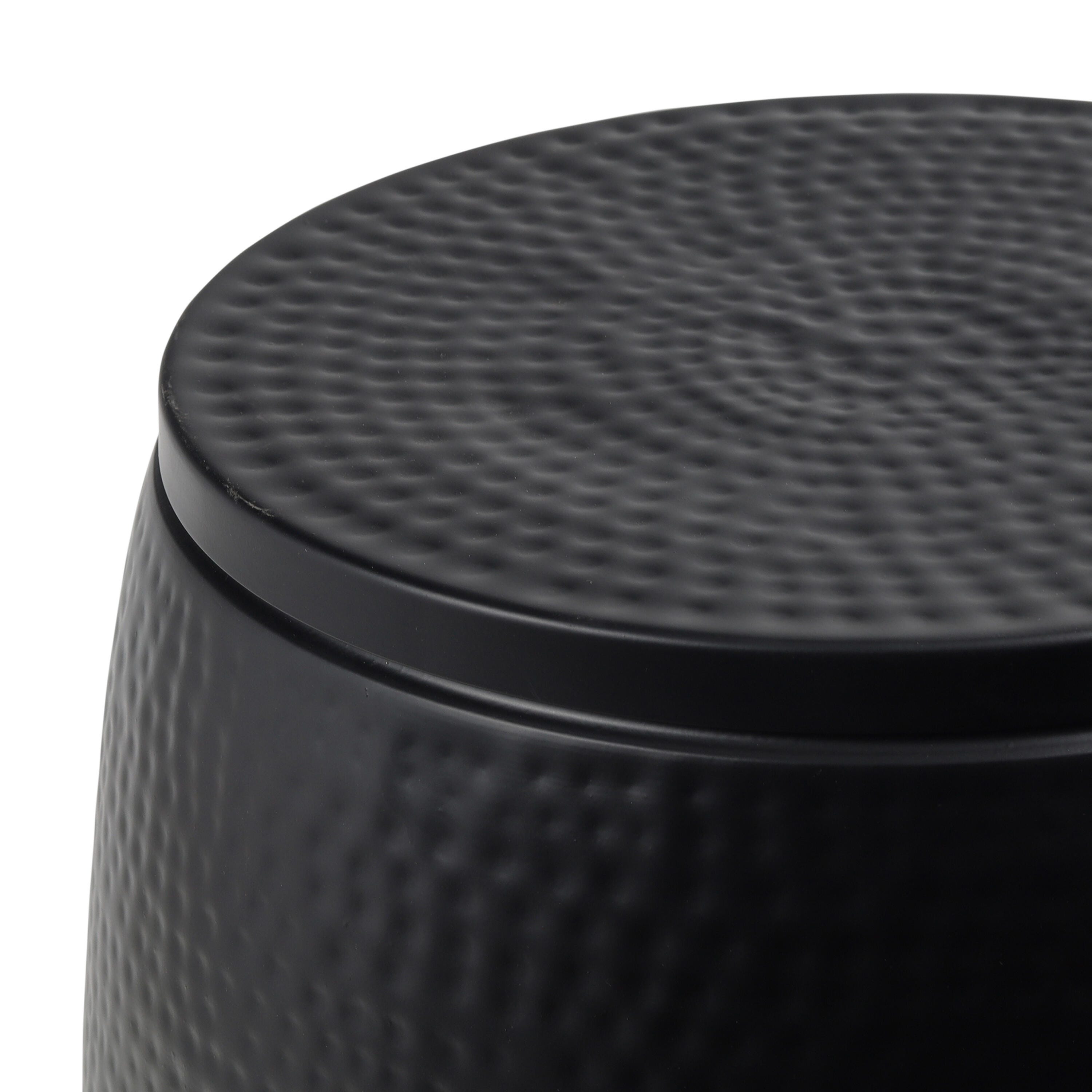 HAPPIMESS Merida Round Storage Side Table, Matte Black, large