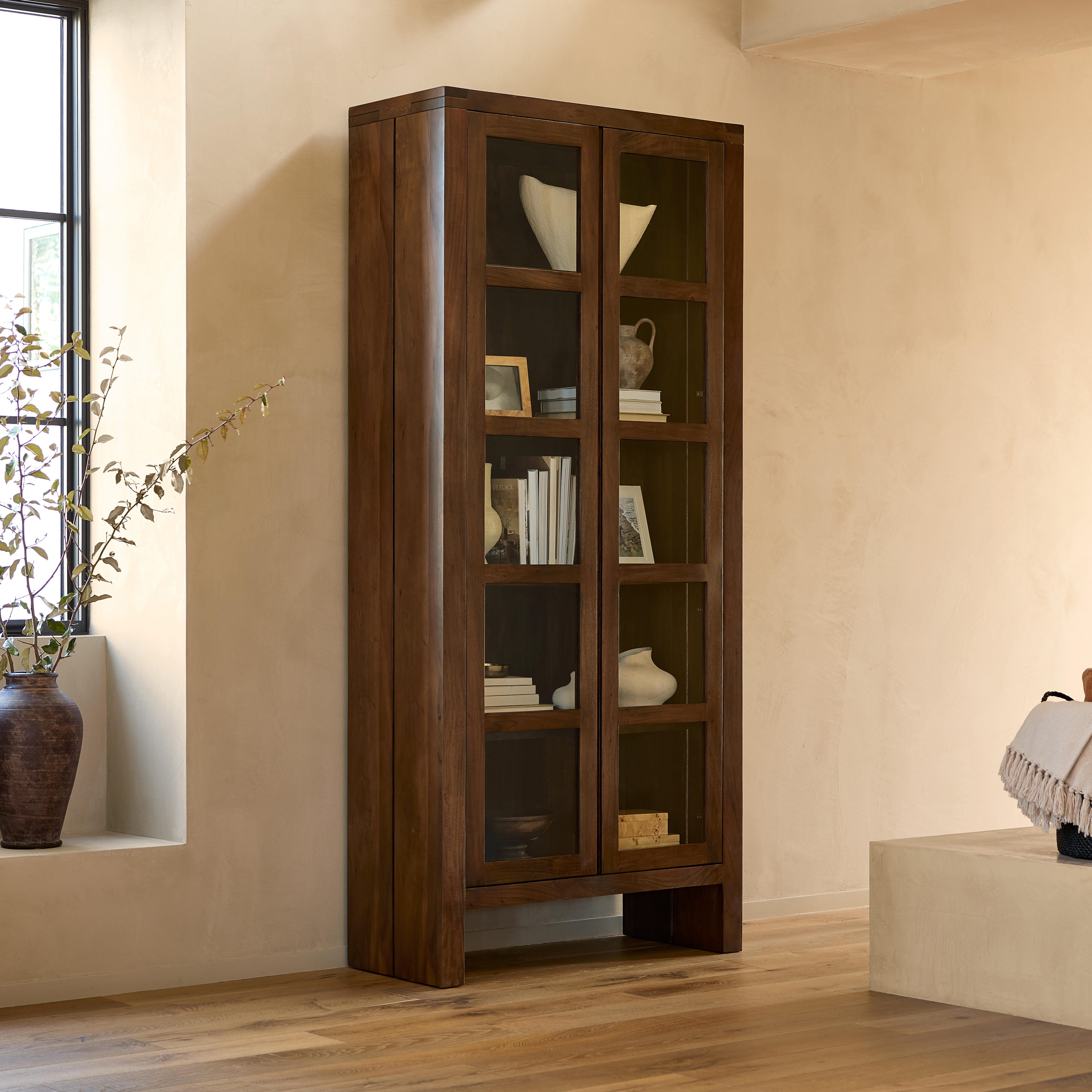 Ashley Luxe Warby Cabinet-Smoked Acacia