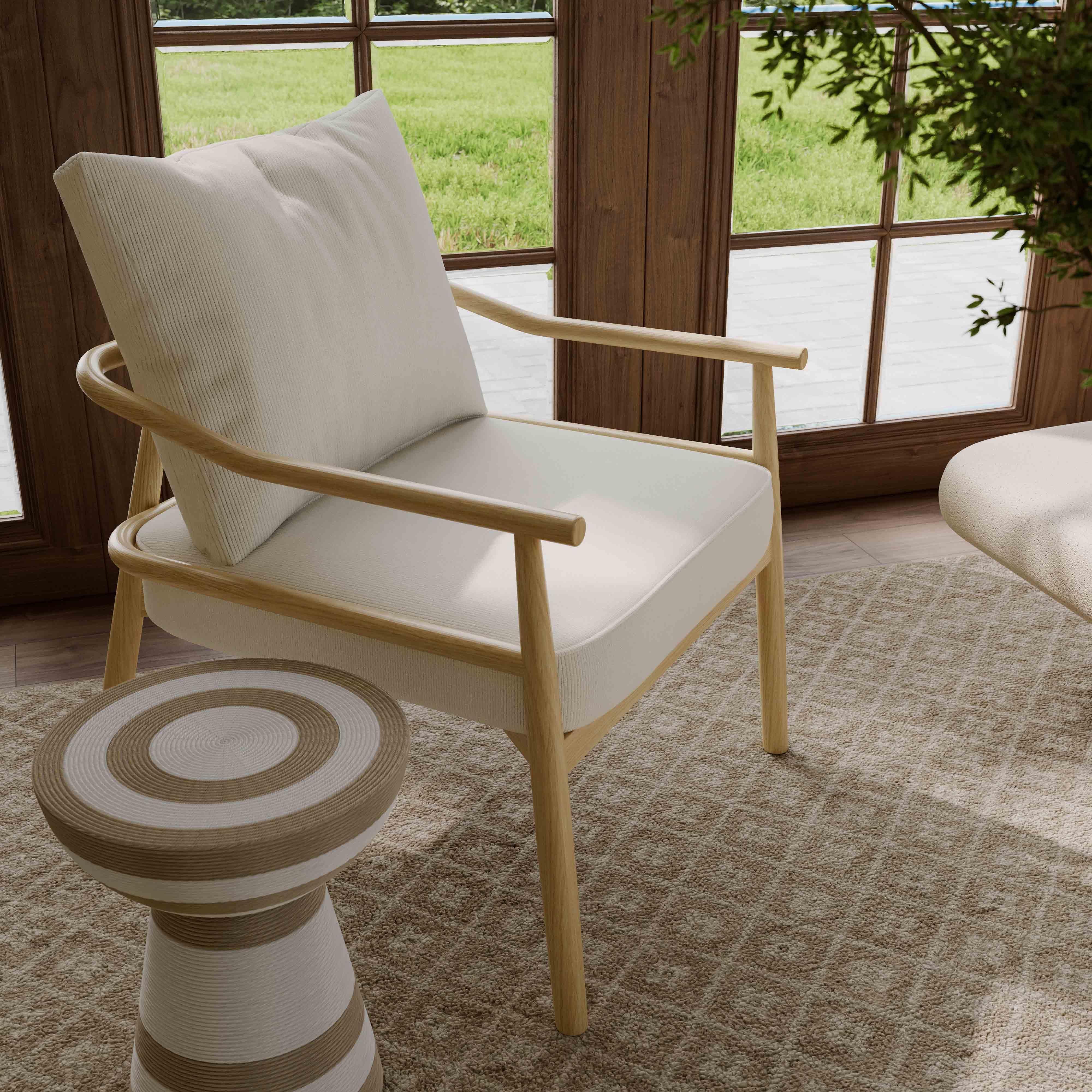 TOV Furniture Dixie Accent Chair, Cream, large