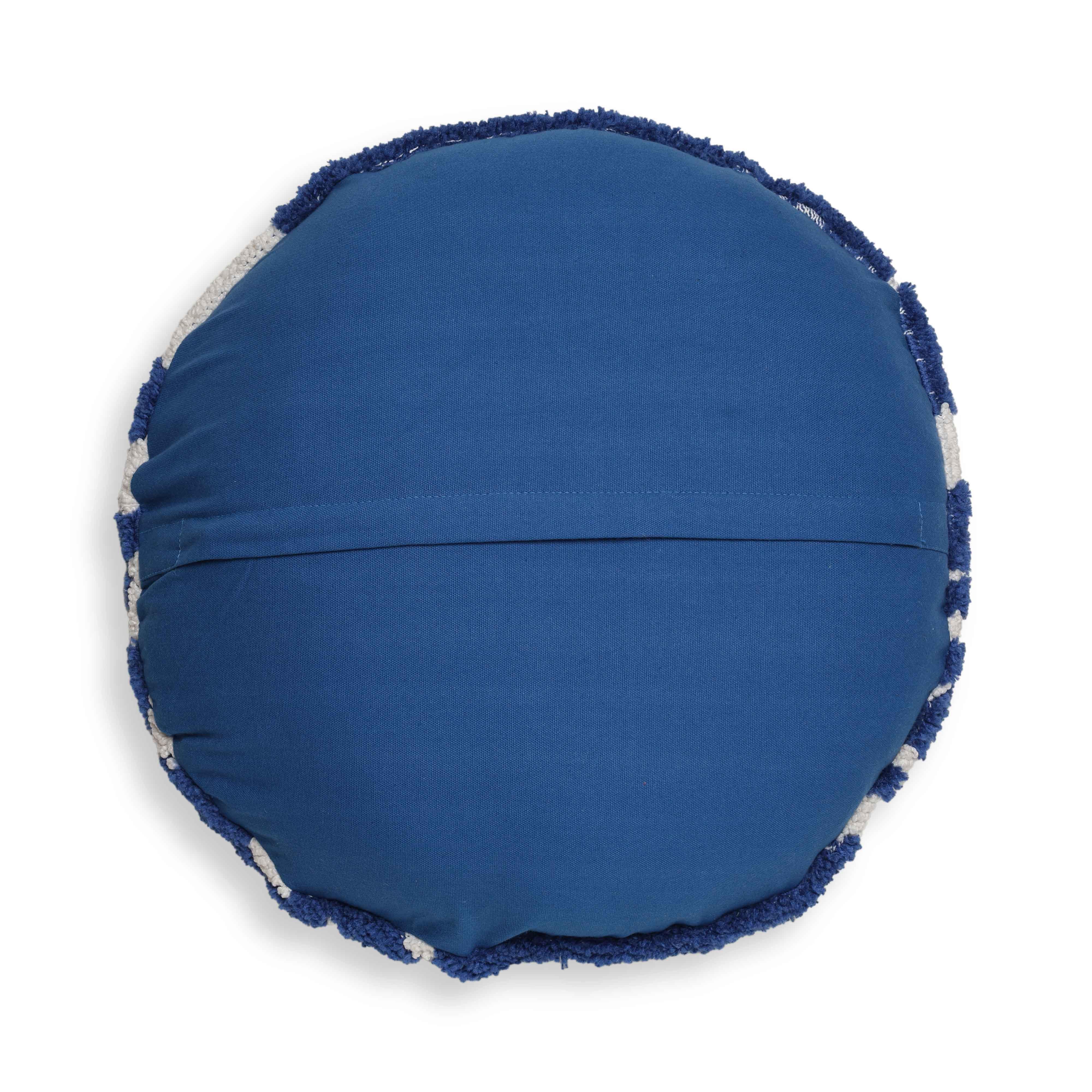 TOV Furniture Coasts Tufted Round Pillow, Royal Blue, large