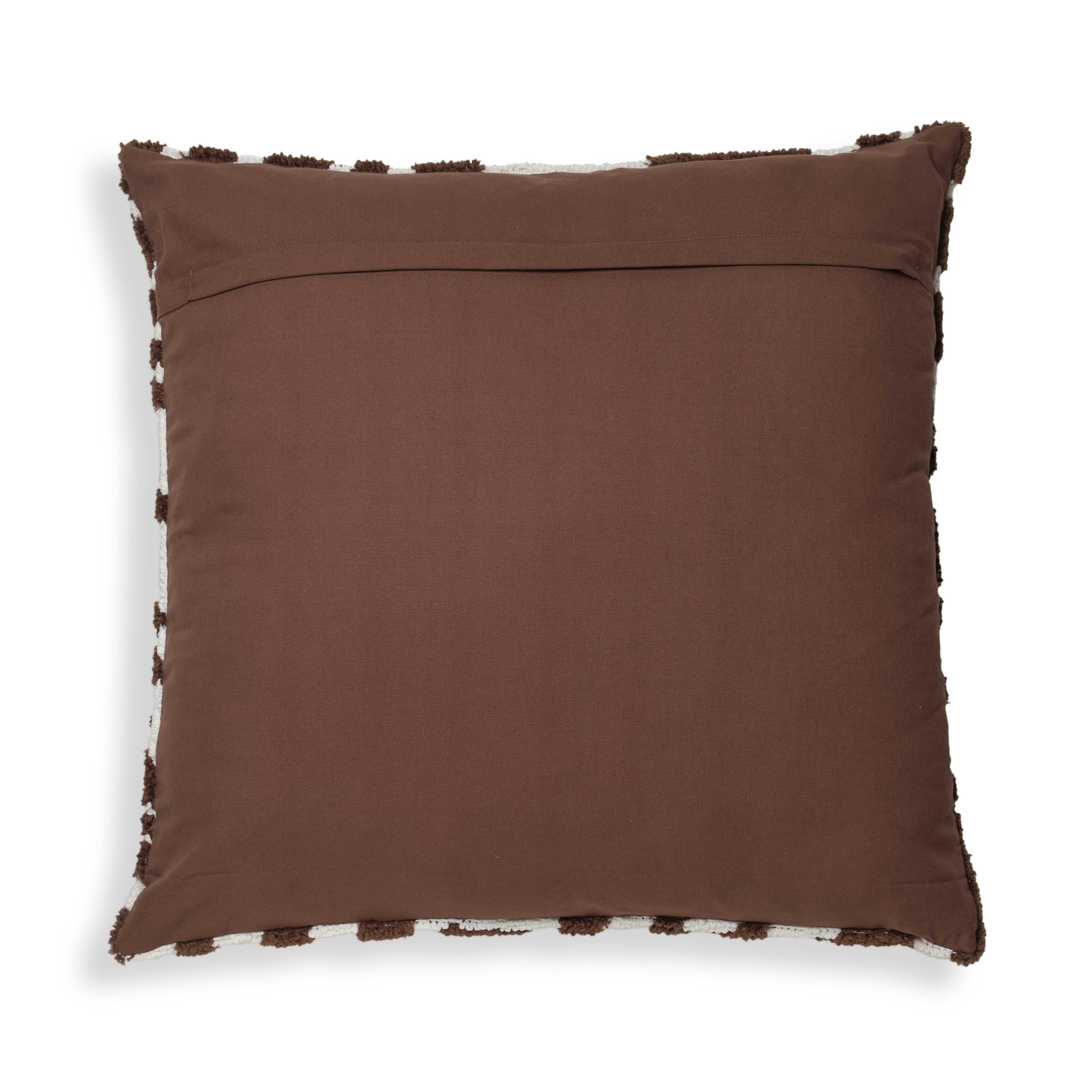 TOV Furniture Coasts Tufted Square Pillow, Chocolate Brown, large