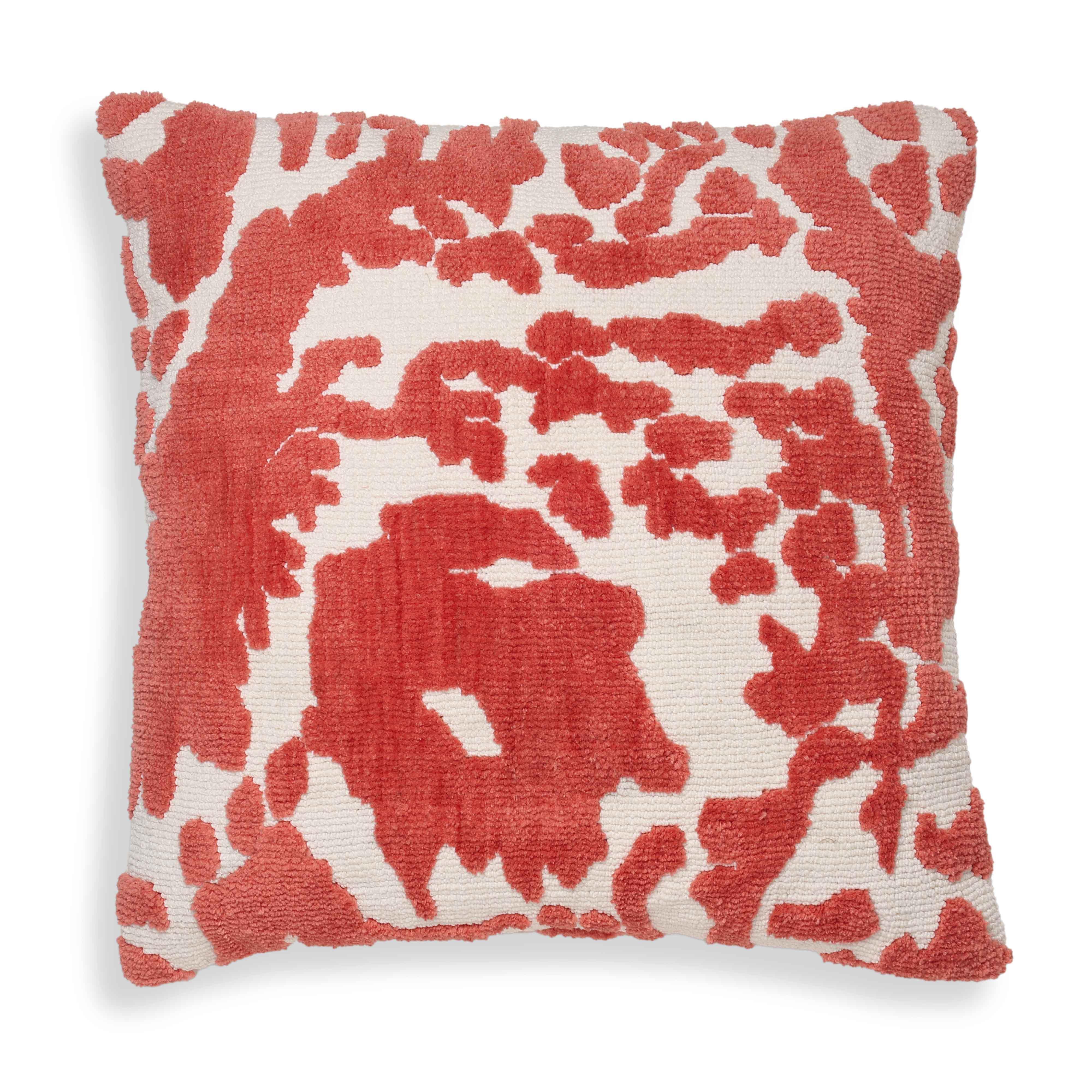 TOV Furniture Coasts Tufted Square Pillow, Coral Pink, large