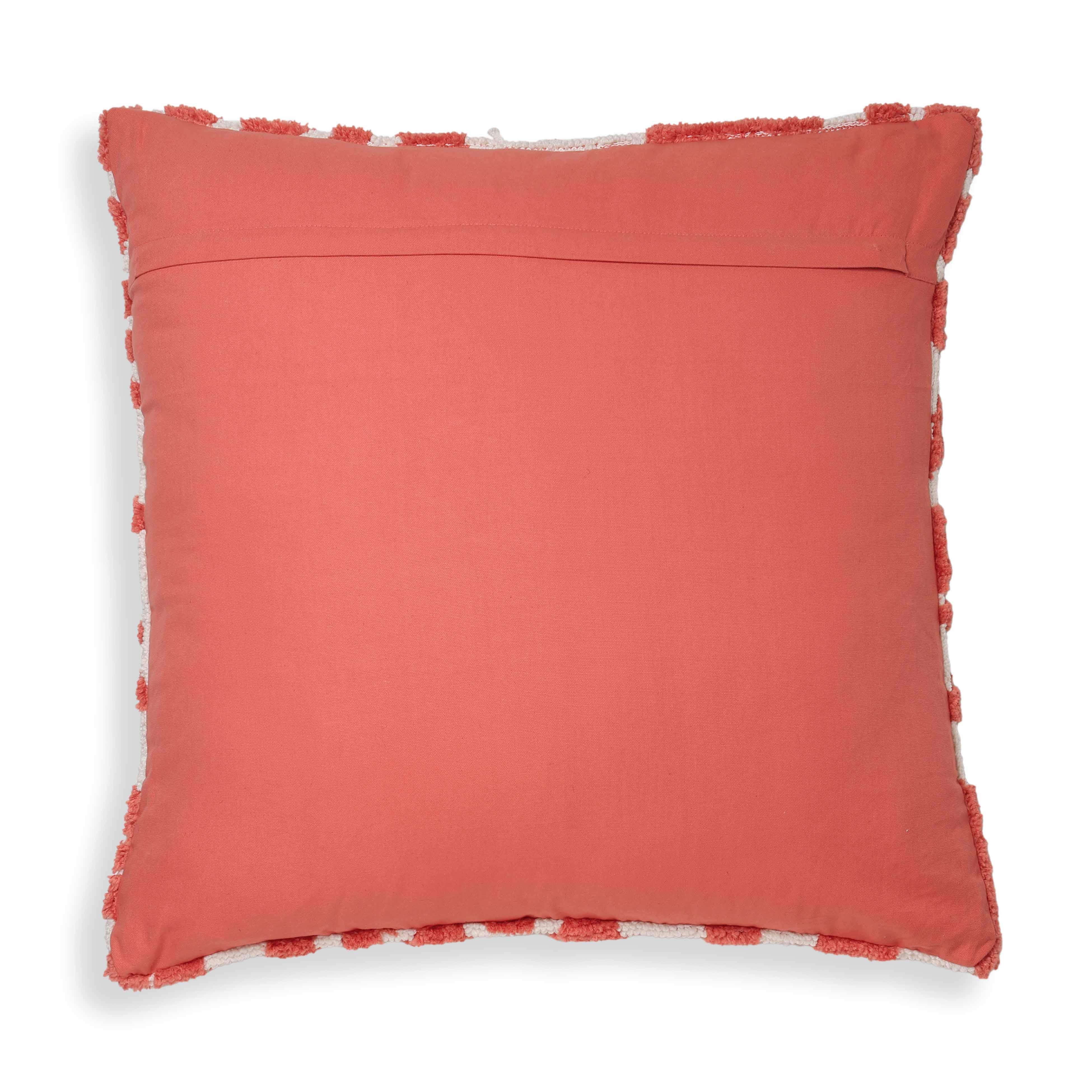 TOV Furniture Coasts Tufted Square Pillow, Coral Pink, large