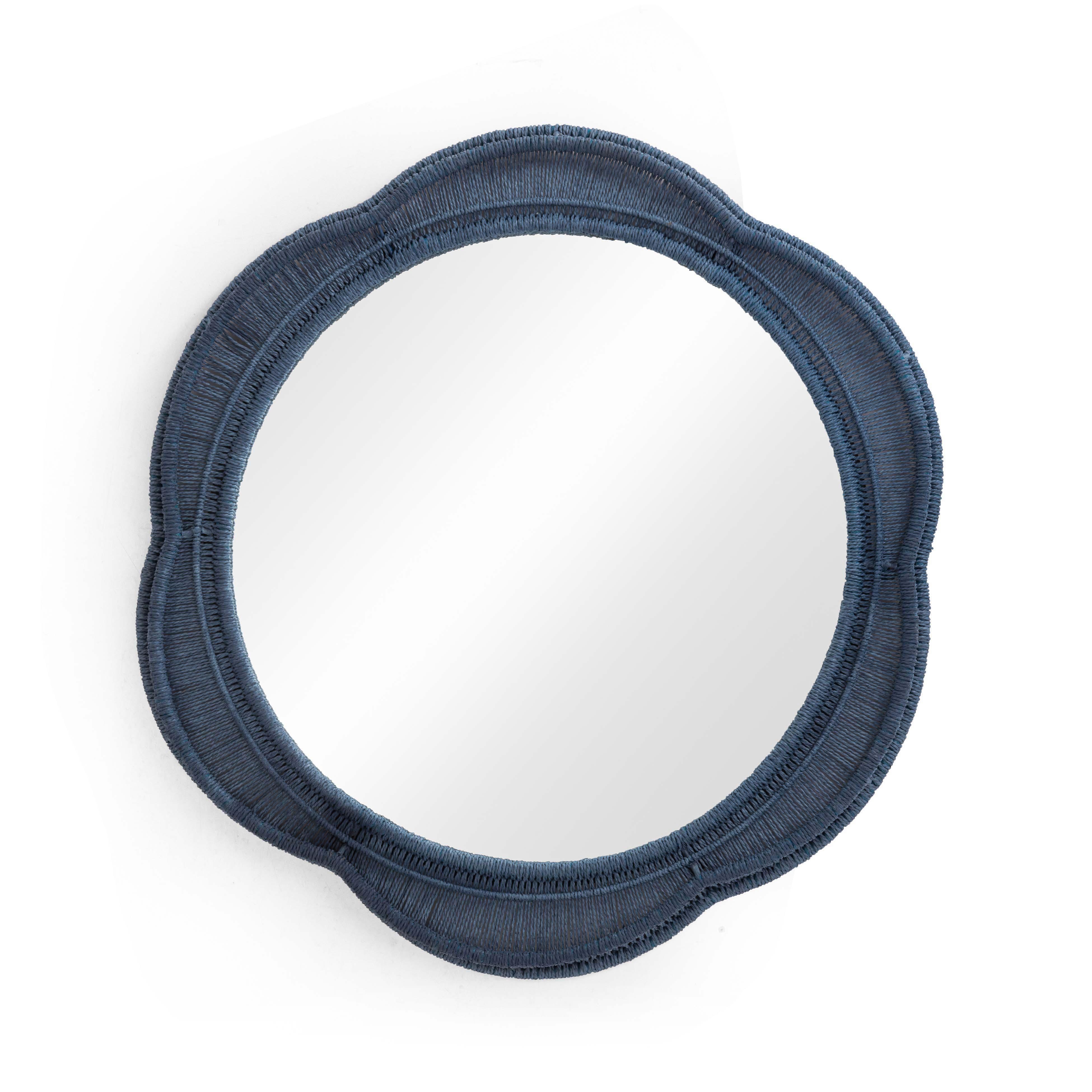 TOV Furniture Zeva Wall Mirror, Blue, large