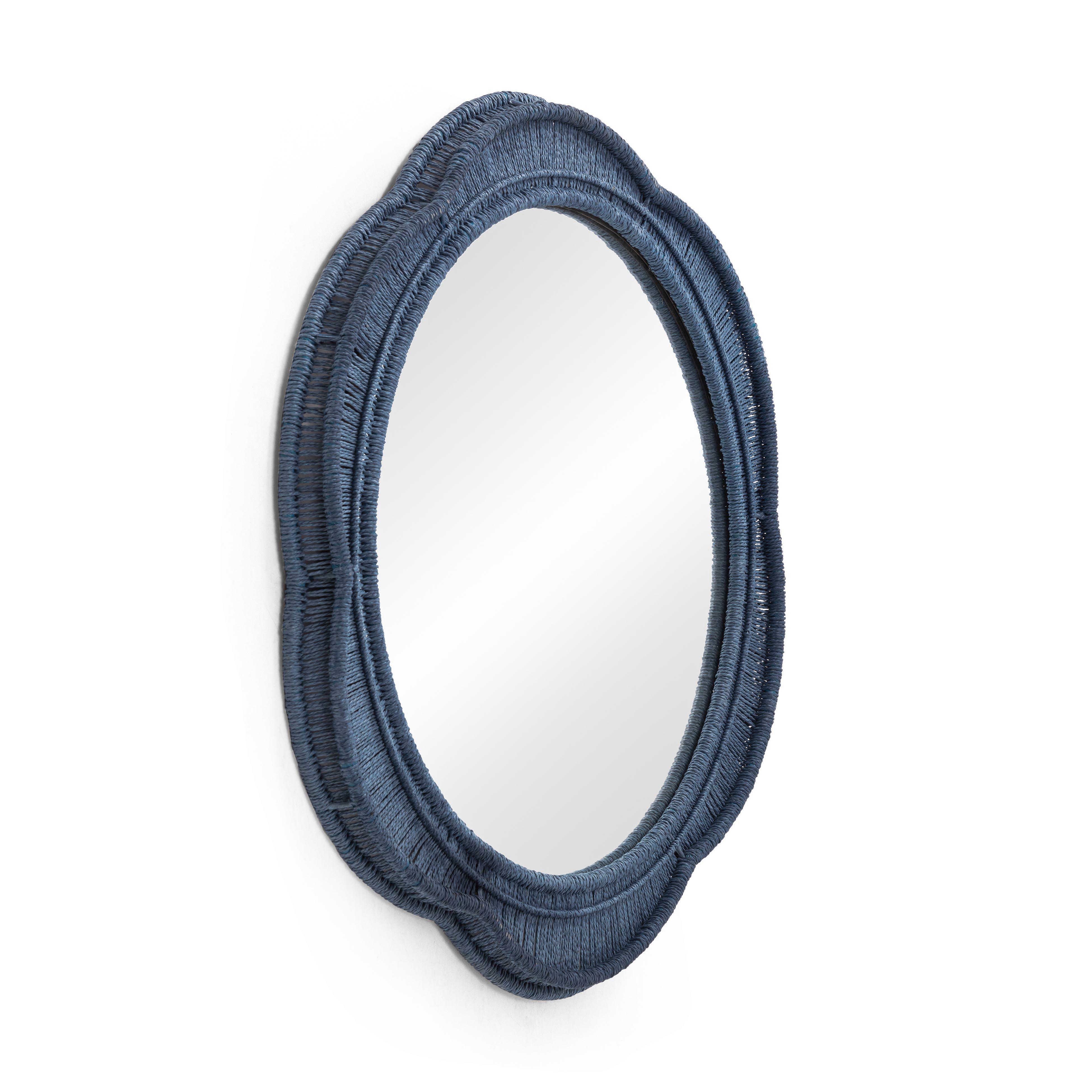 TOV Furniture Zeva Wall Mirror, Blue, large