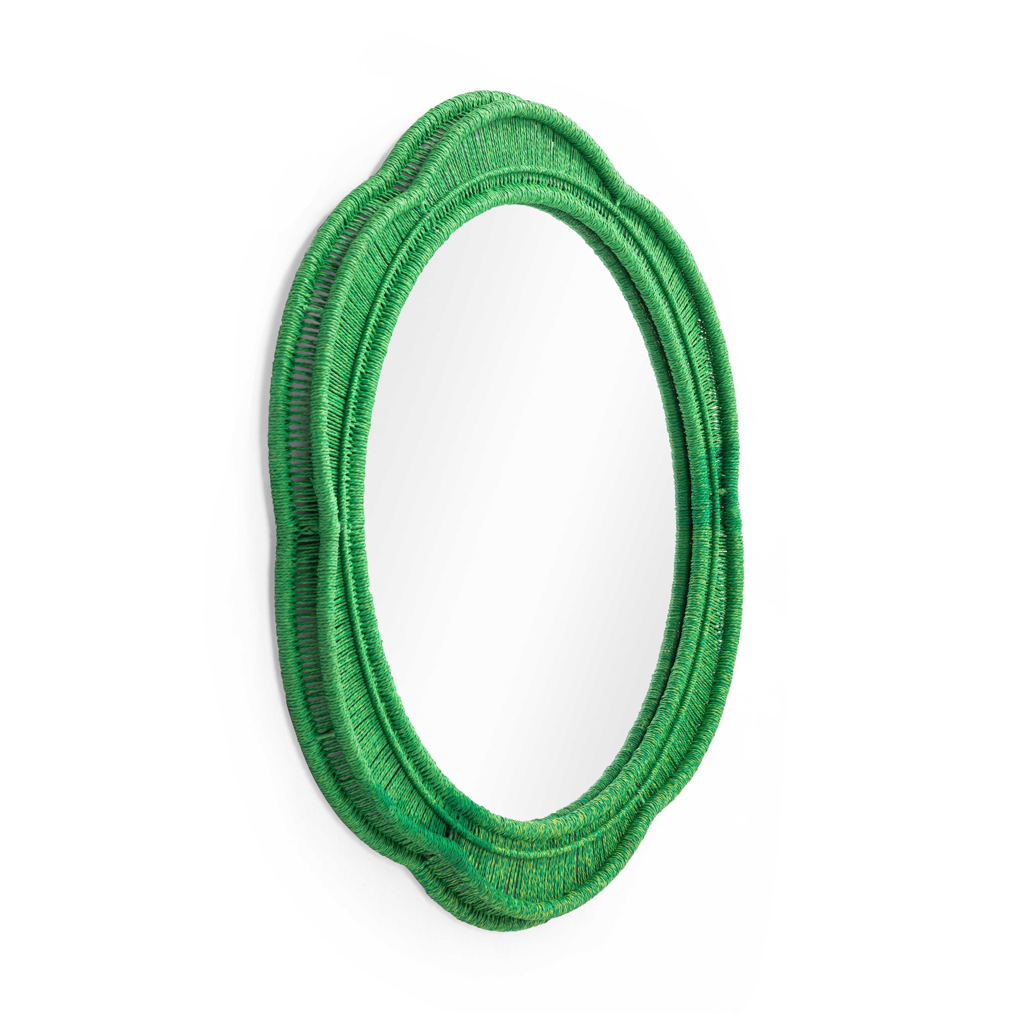 TOV Furniture Zeva Wall Mirror, Green, rollover