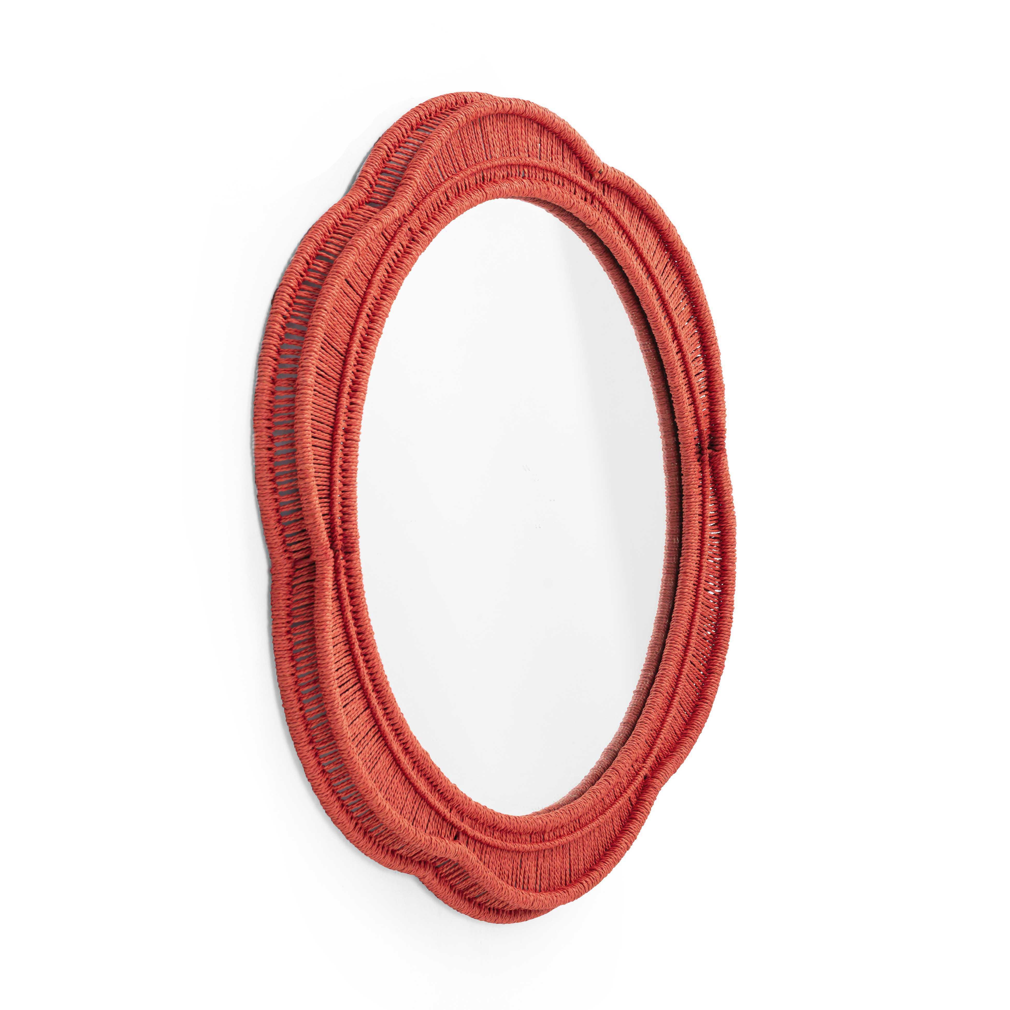 TOV Furniture Zeva Wall Mirror, Red, rollover