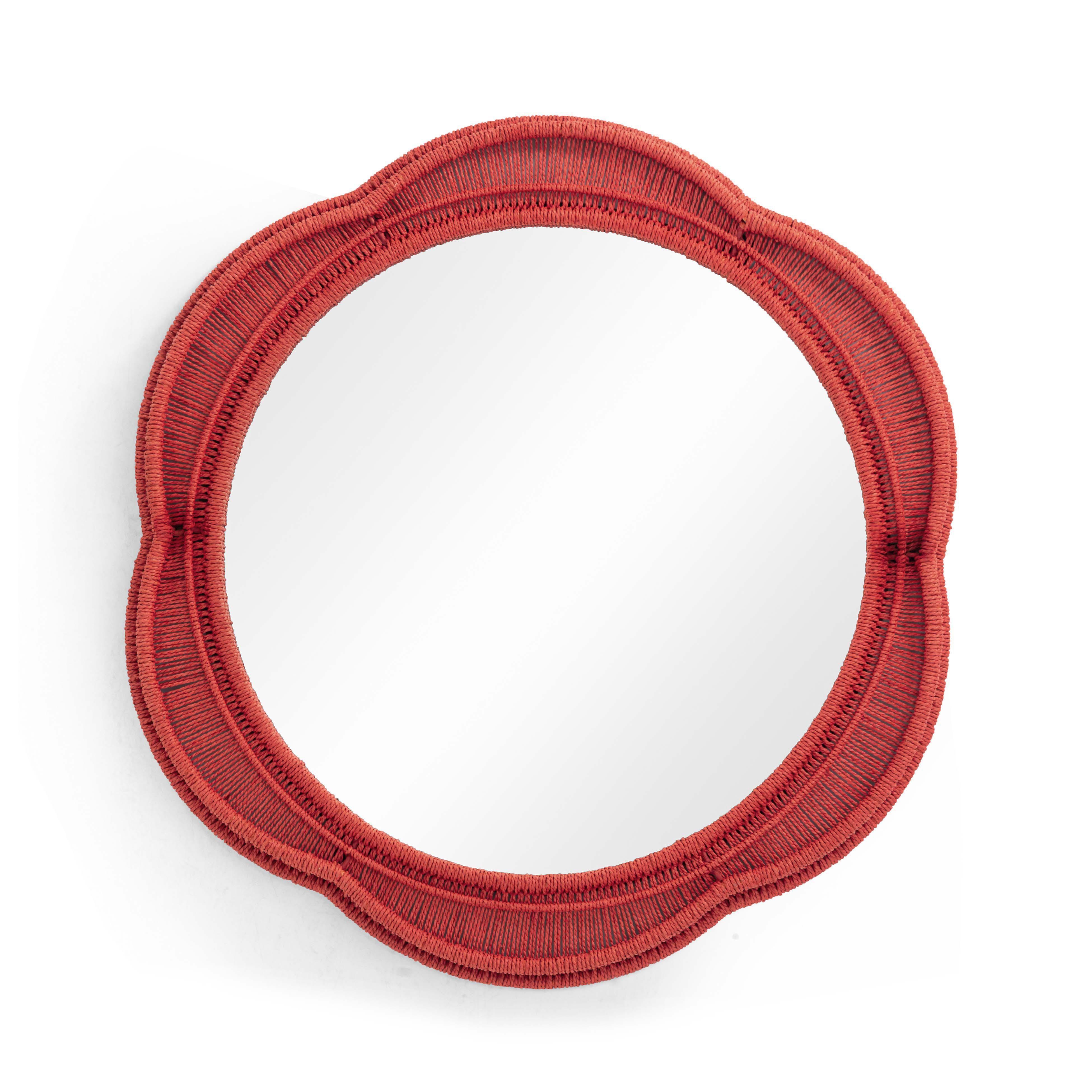TOV Furniture Zeva Wall Mirror, Red, large