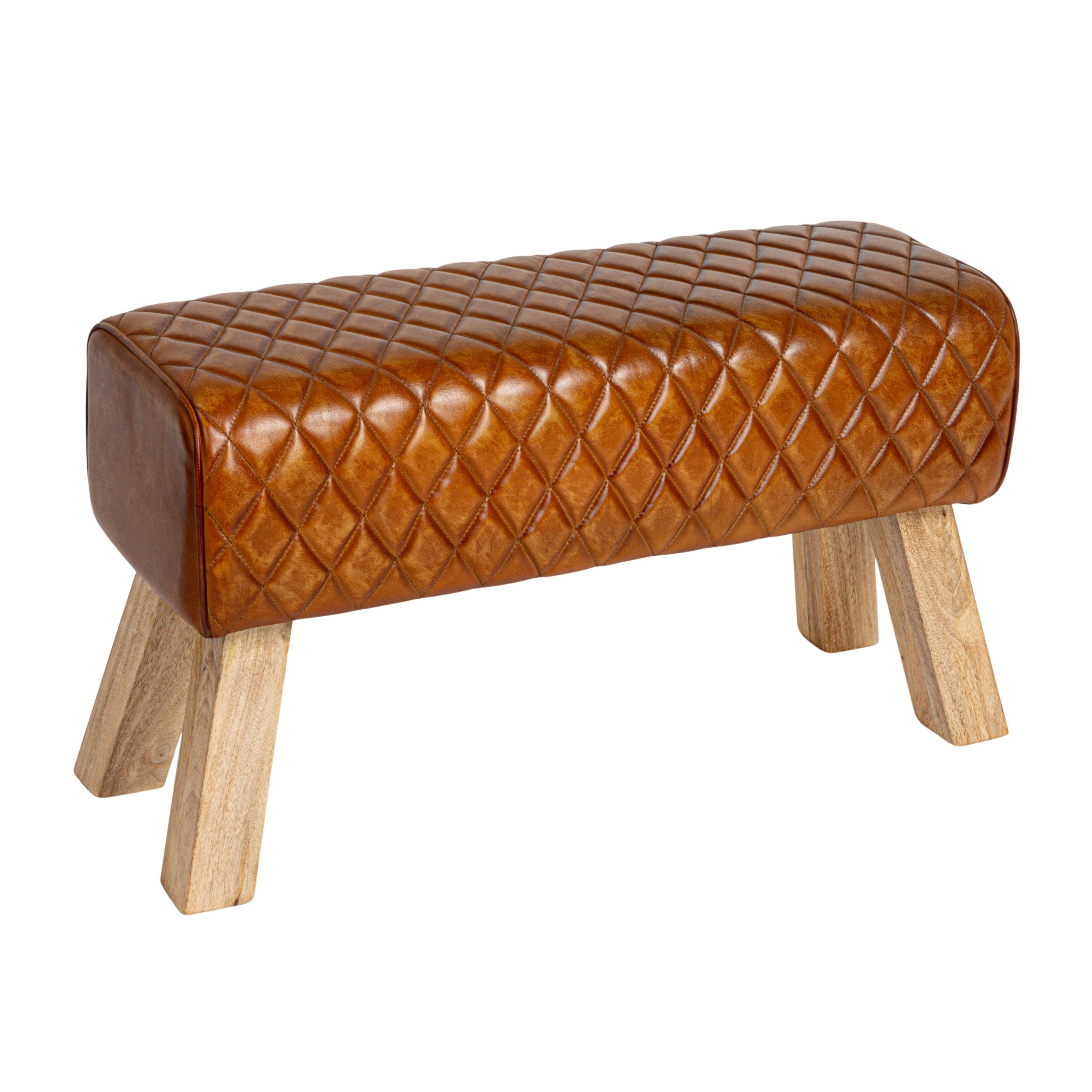 Storied Home Stylish Bench, Camel/Natural, large