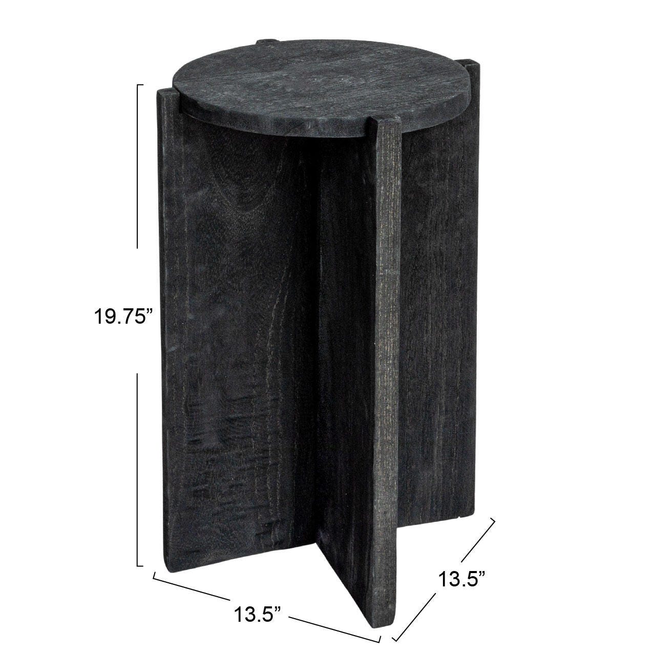 Storied Home Round Accent Coffee Table, Black, large