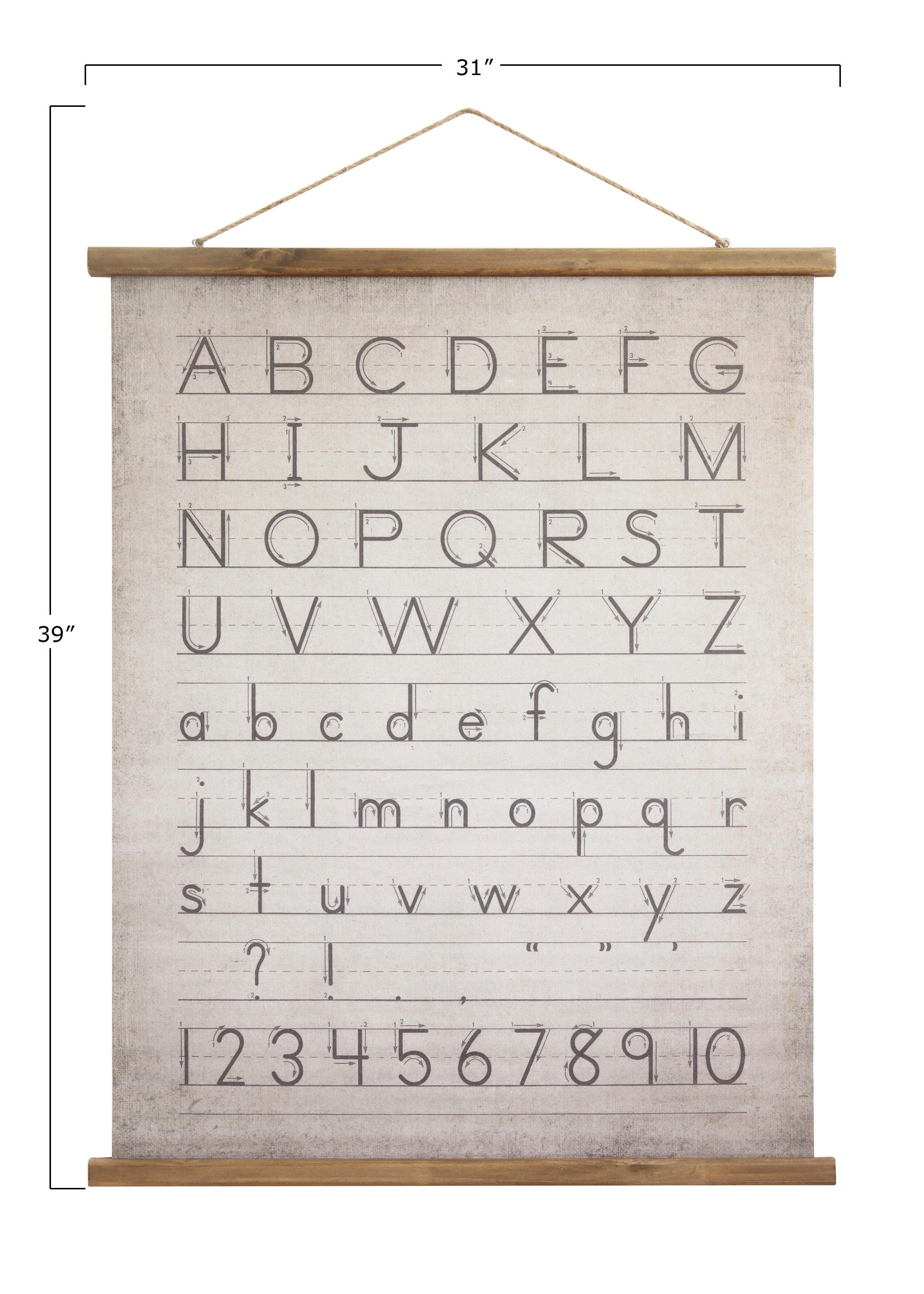 Storied Home Alphabet and Numbers Wall Decor, , large