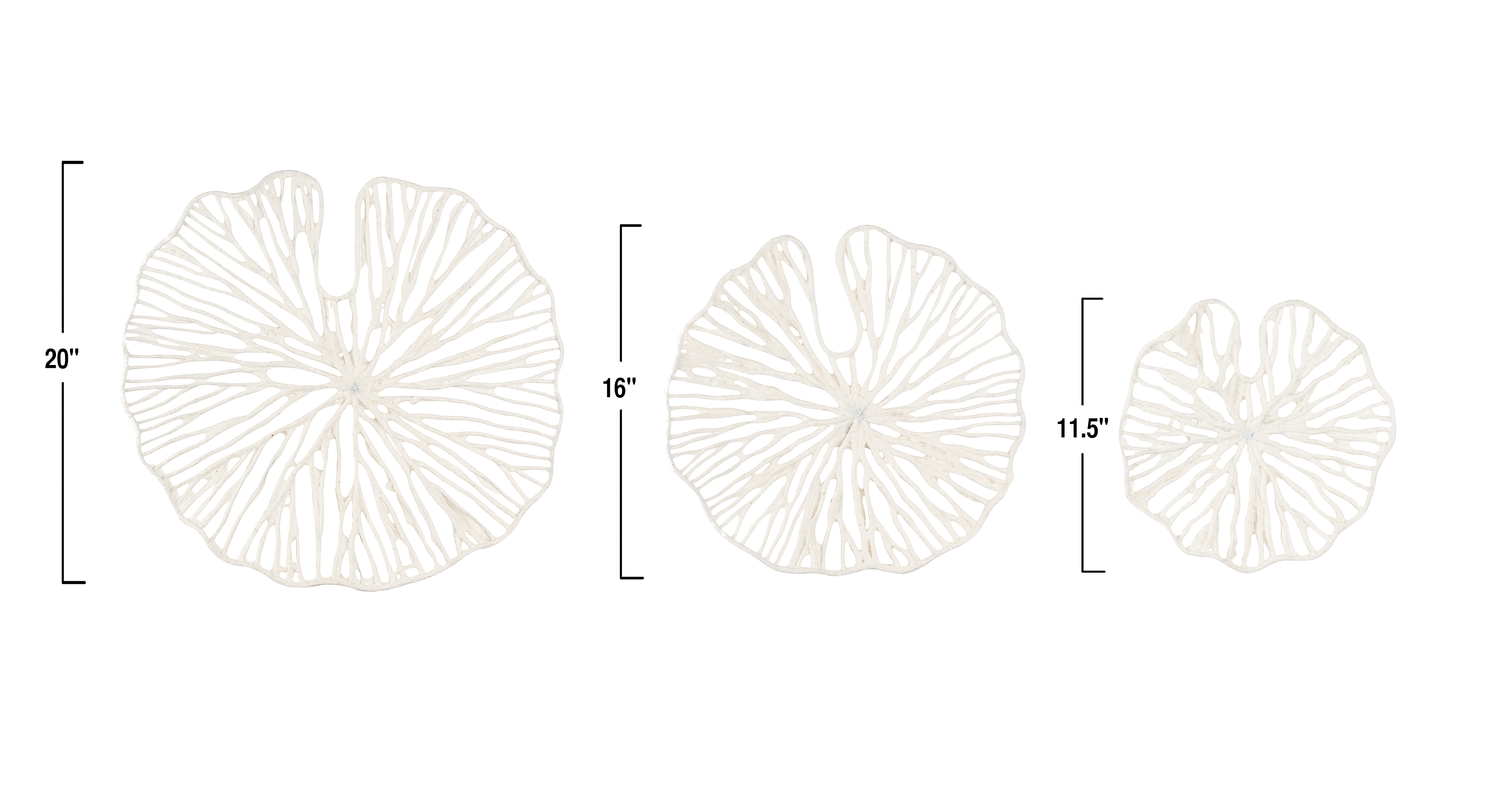 Storied Home Coral Shaped Wall Decor Set, , large