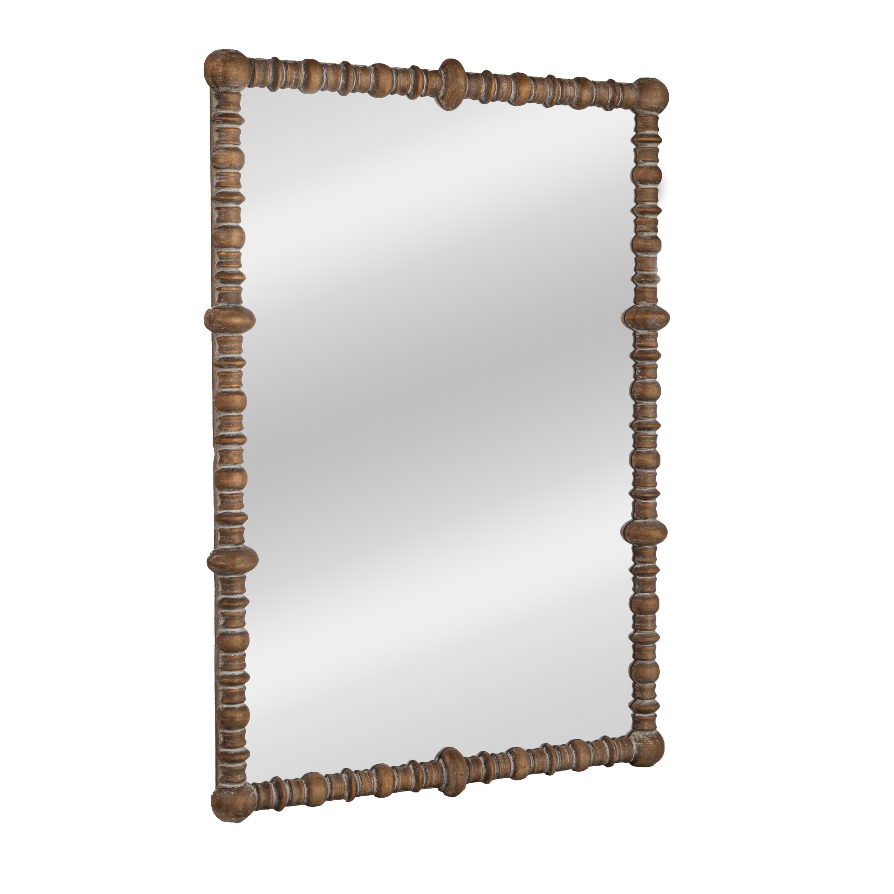EC1742 Beaded Dowel Wall Mirror, Natural, large