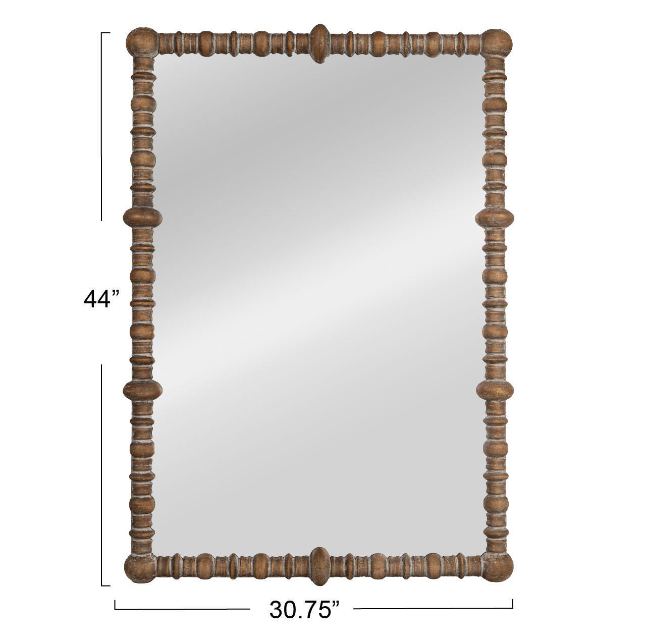 EC1742 Beaded Dowel Wall Mirror, Natural, large