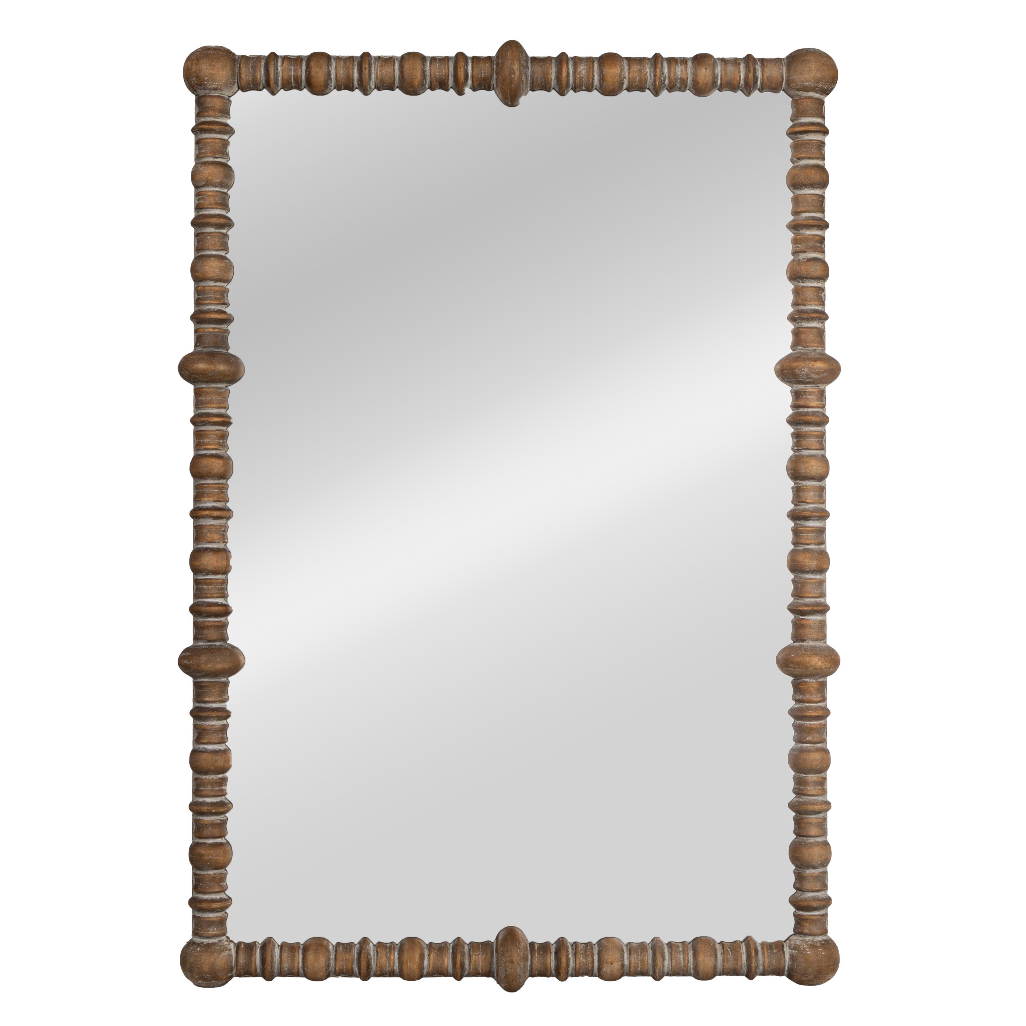 EC1742 Beaded Dowel Wall Mirror, Natural, large