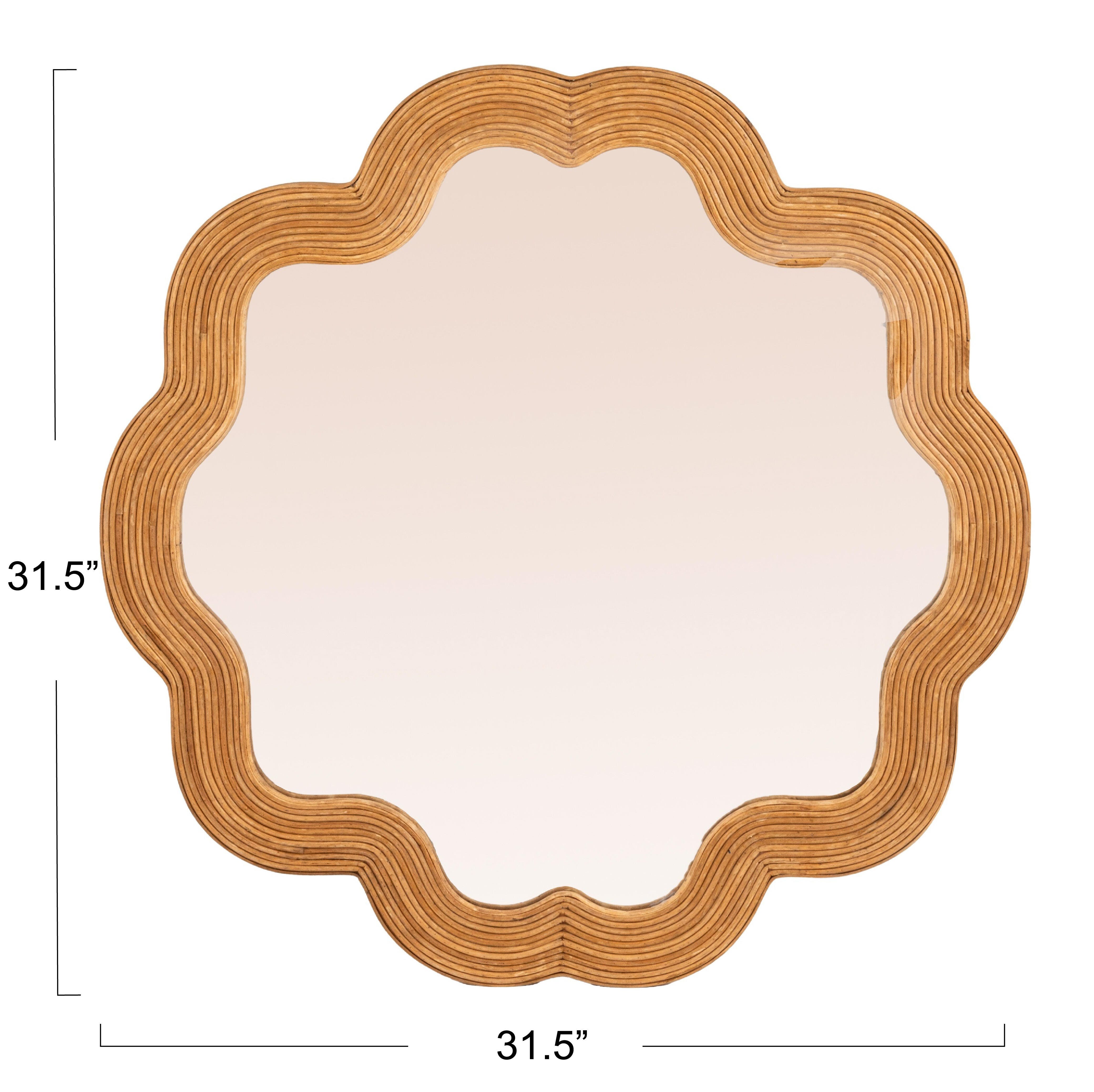 Storied Home Scalloped Framed Wall Mirror, , large