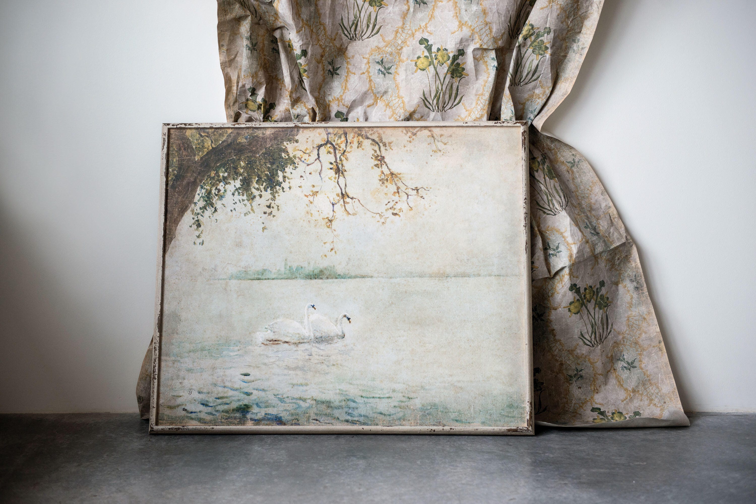 Storied Home Swans on a Lake Wall Art 37" x 32", , rollover