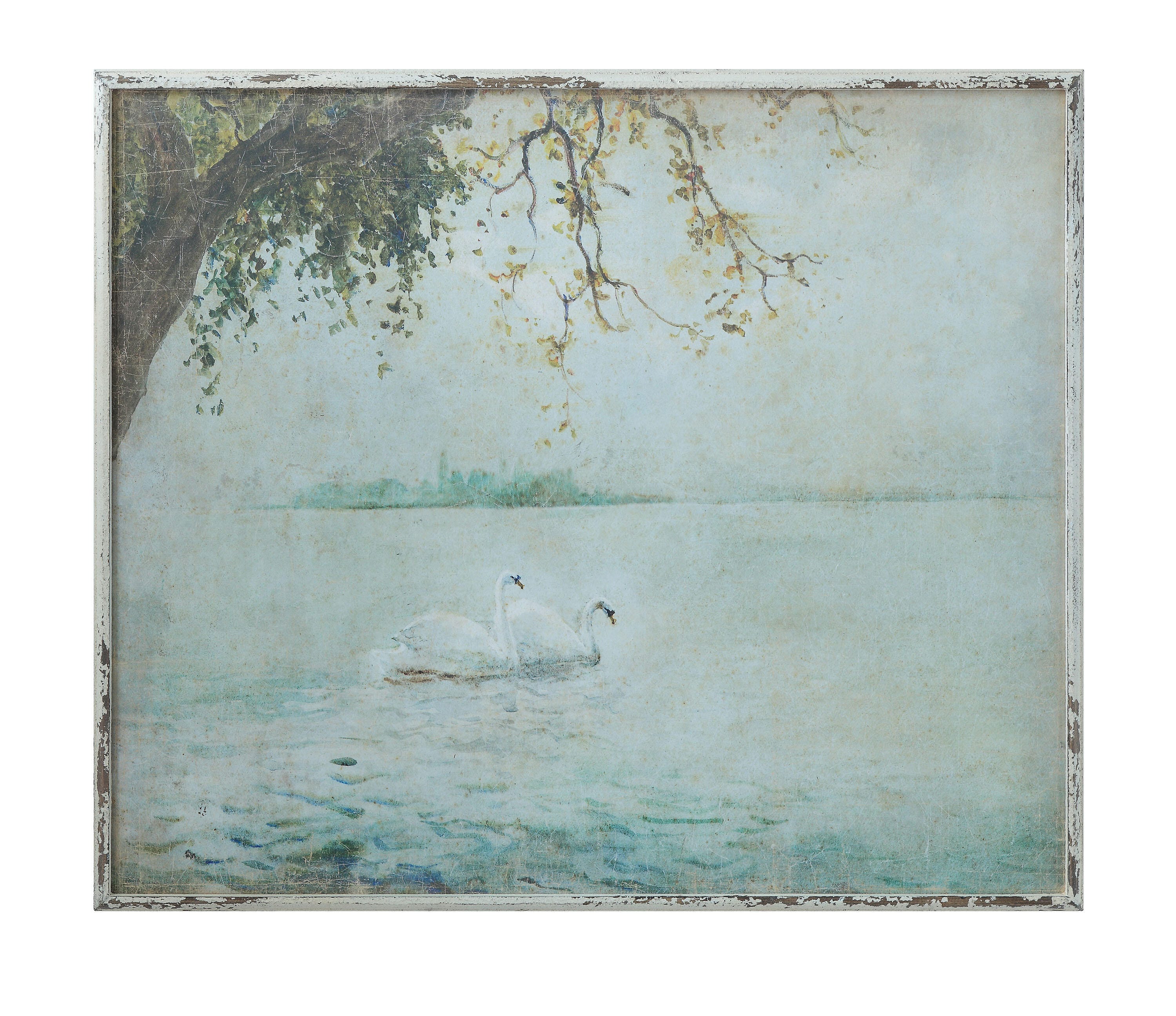 Storied Home Swans on a Lake Wall Art 37" x 32", , large