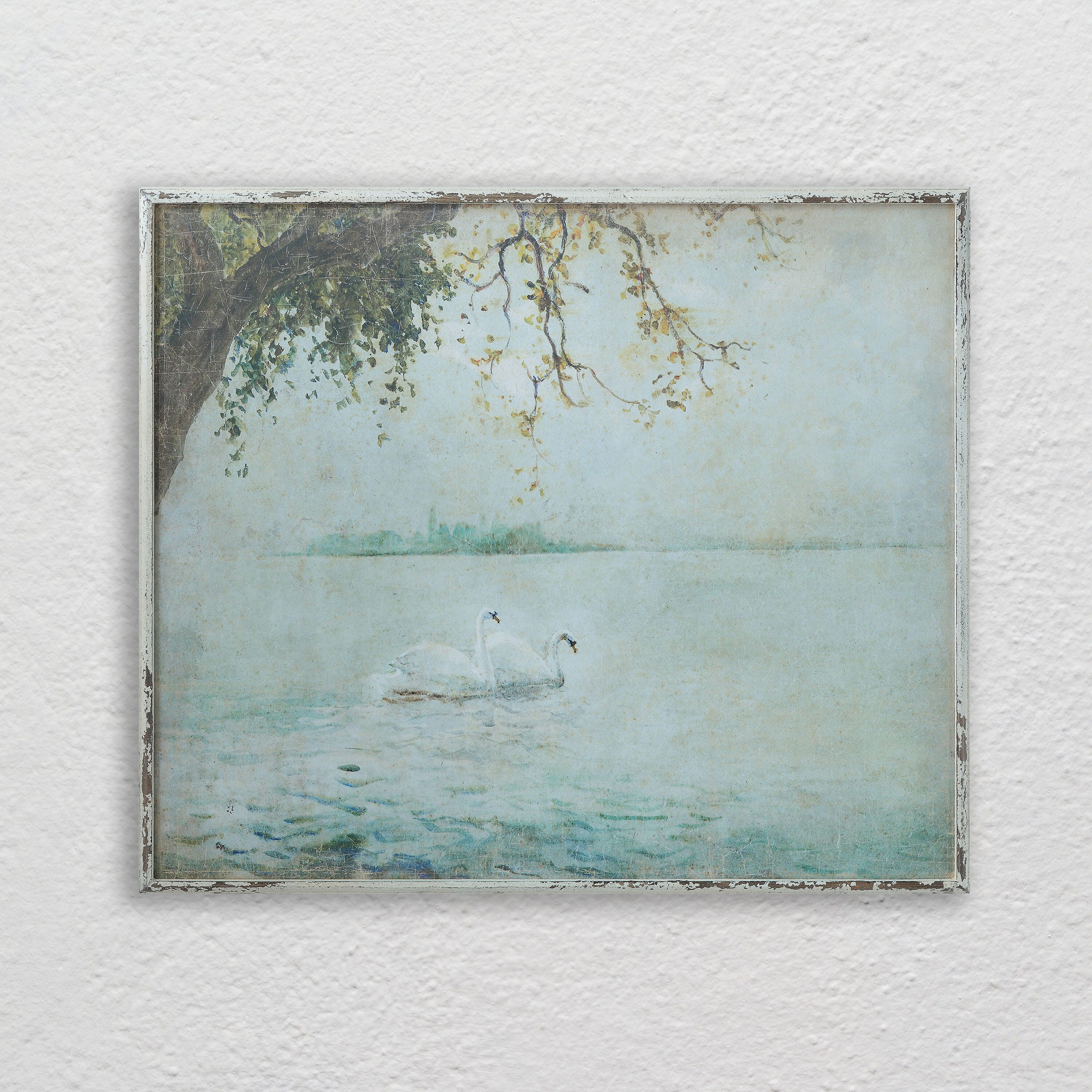 Storied Home Swans on a Lake Wall Art 37" x 32", , large