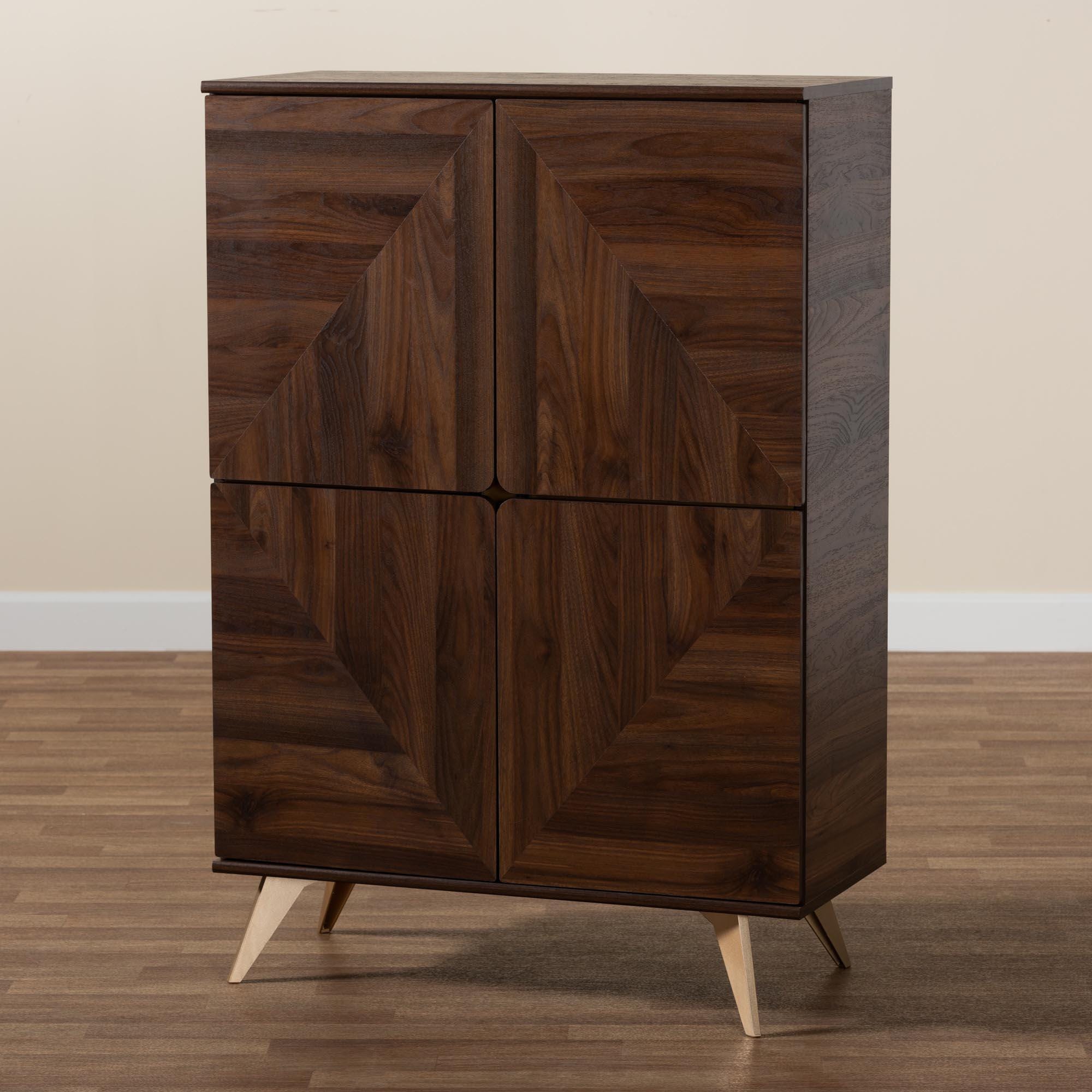 Baxton Studio Graceland 4-Door Shoe Cabinet, , large
