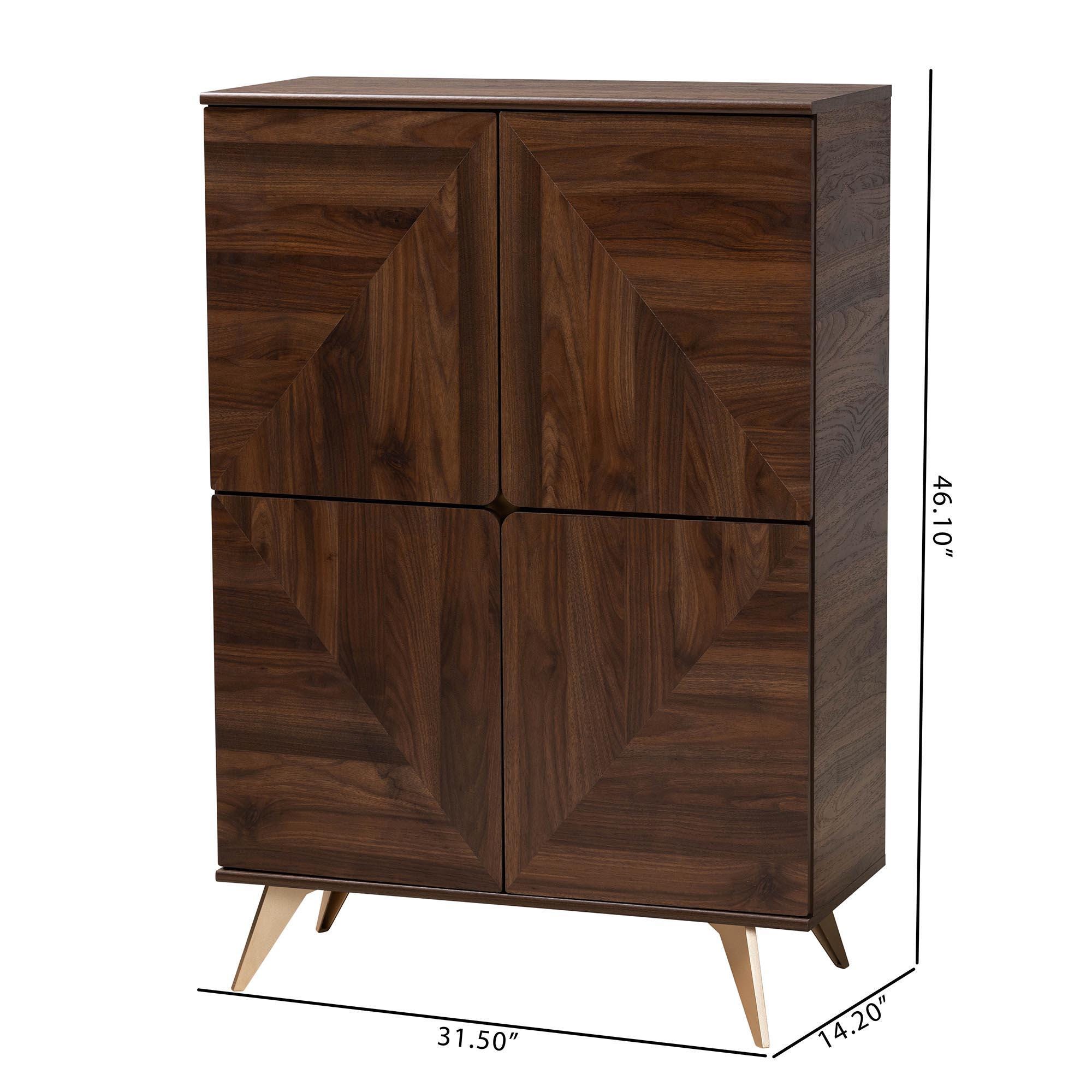 Baxton Studio Graceland 4-Door Shoe Cabinet, , large