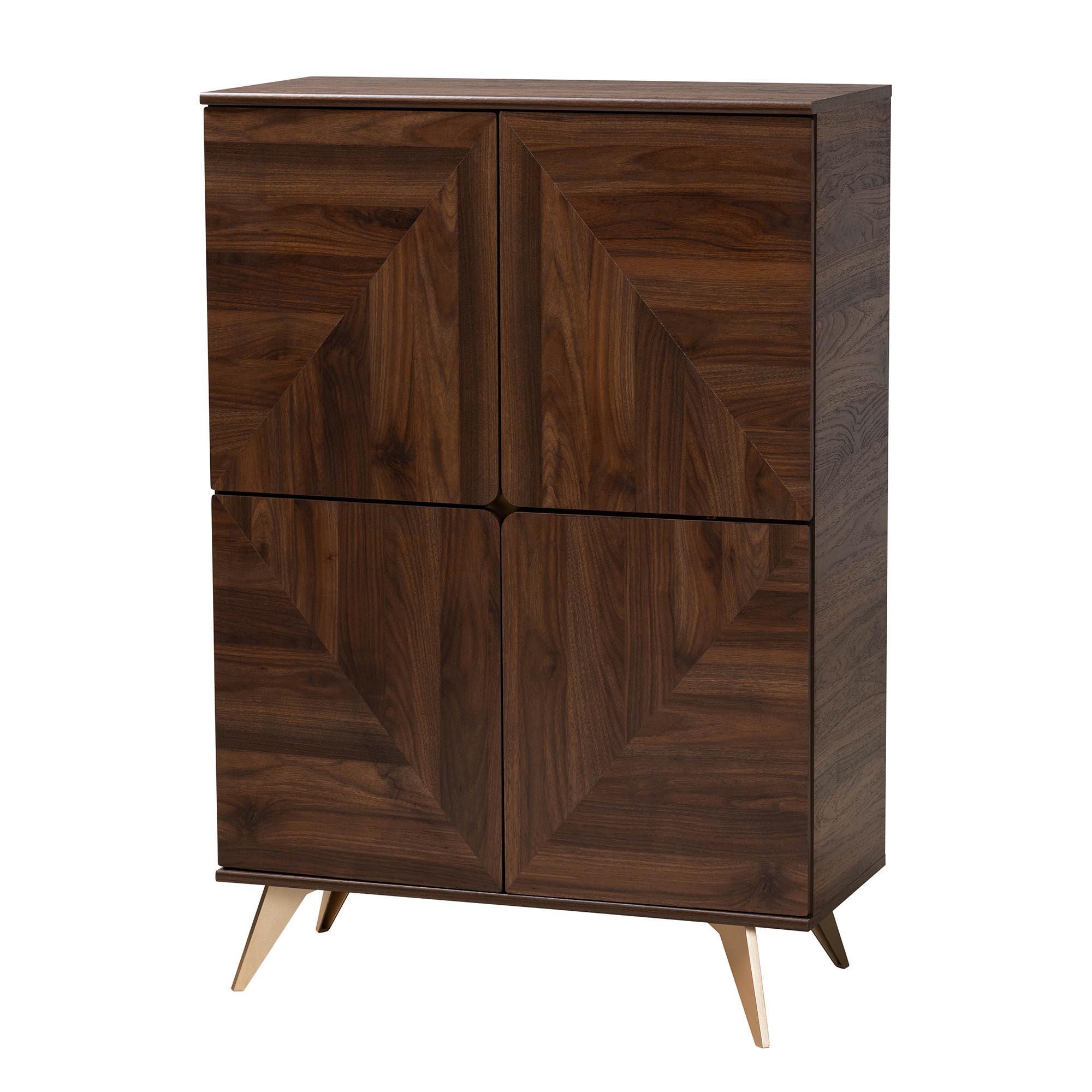 Baxton Studio Graceland 4-Door Shoe Cabinet, , large