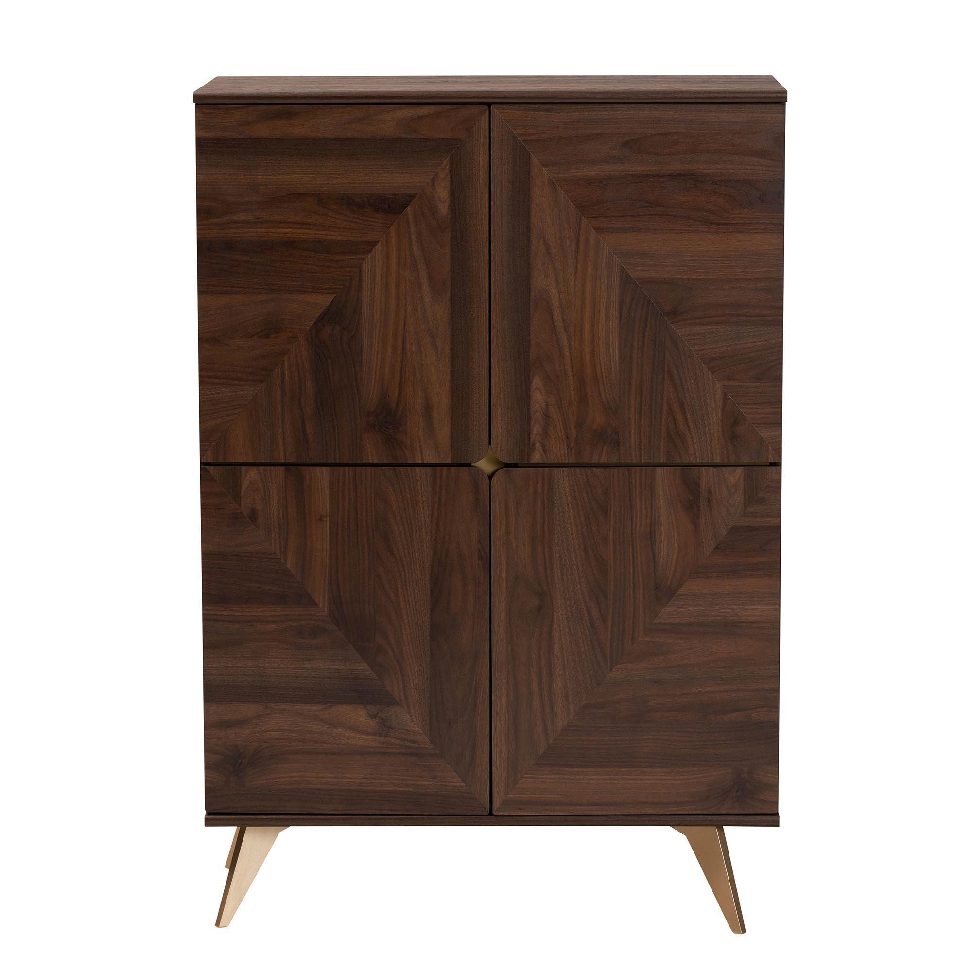 Baxton Studio Graceland 4-Door Shoe Cabinet, , large